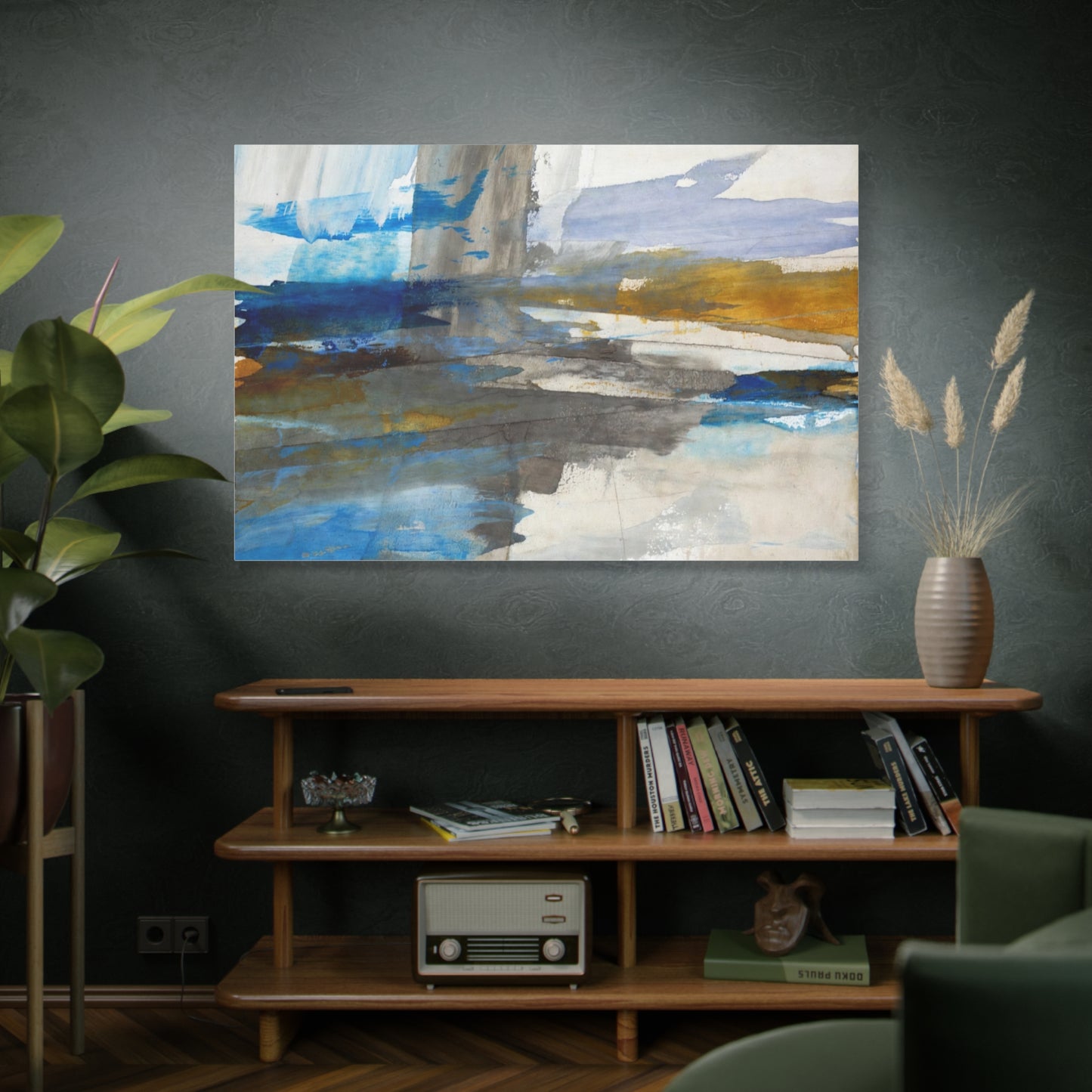 Abstract Coastal Blue Matte Canvas Print — Stretched 1.25" Wall Art