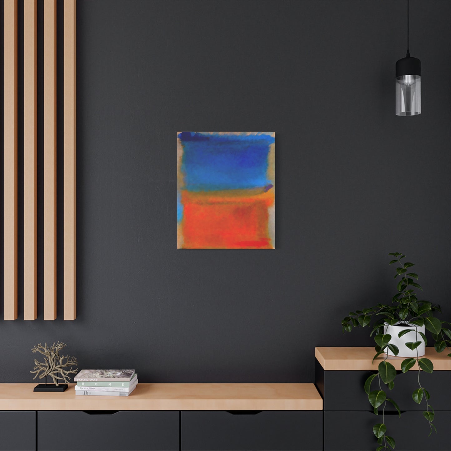 Abstract Blue and Orange Canvas Print — Modern Stretched Wall Art