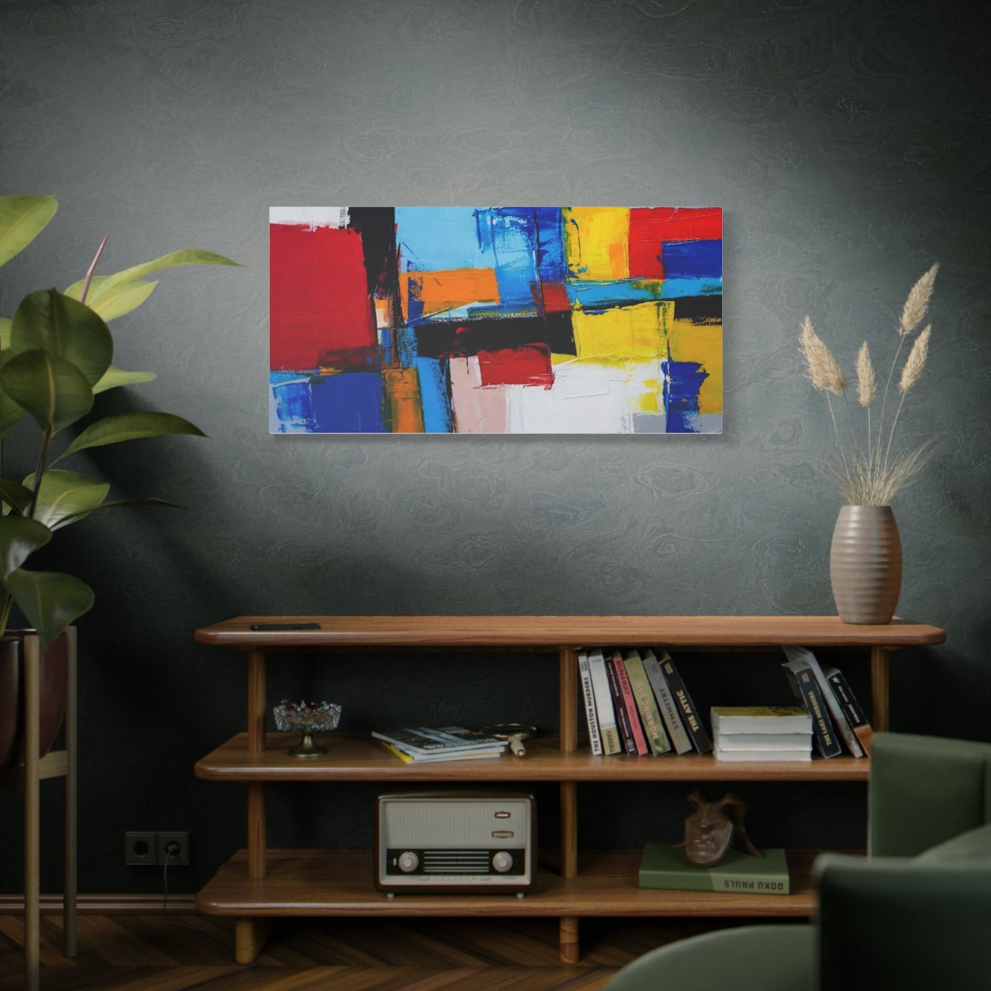 Abstract Color Block Canvas Print — Modern Geometric Wall Art