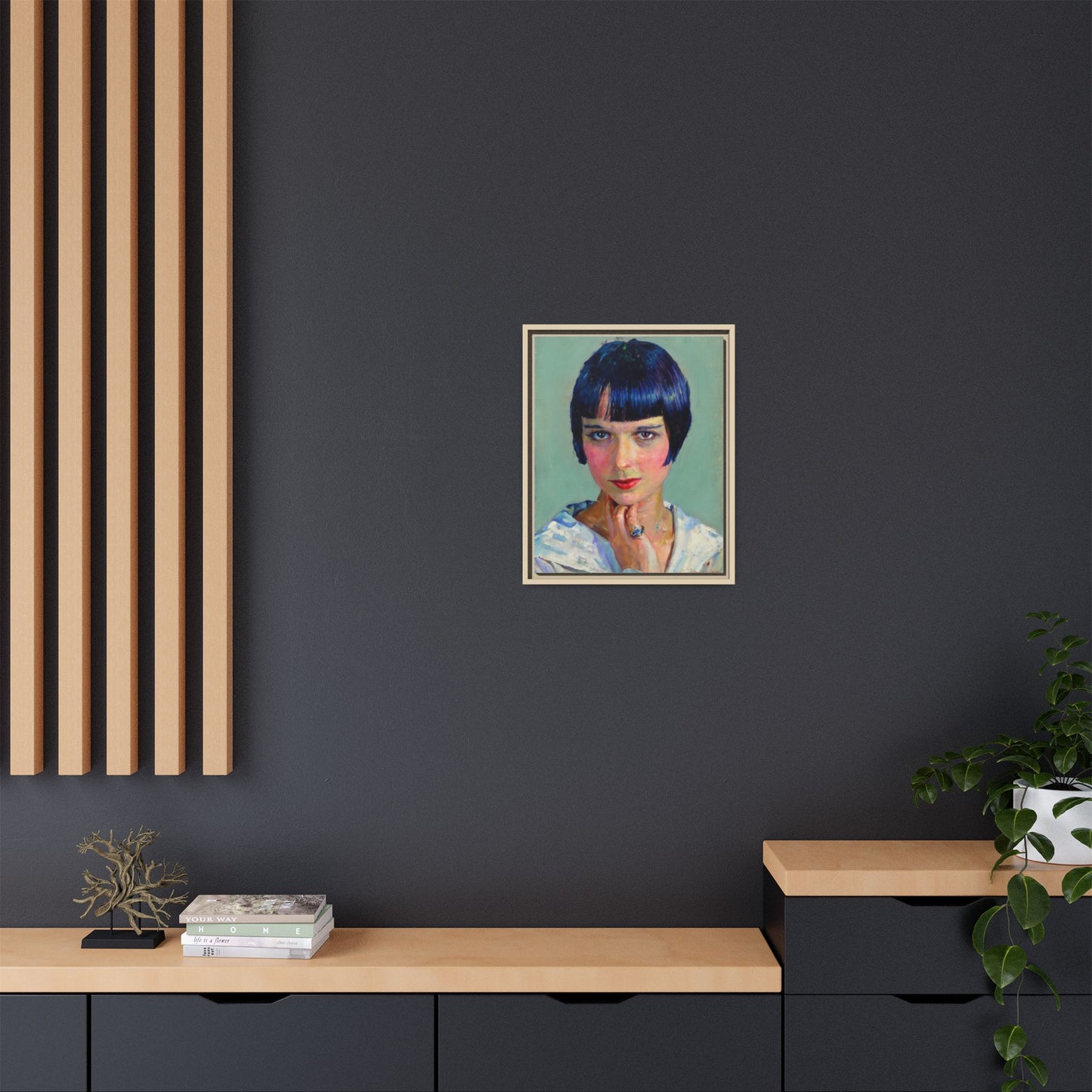 Framed Matte Canvas Portrait Print — Vintage Flapper Woman