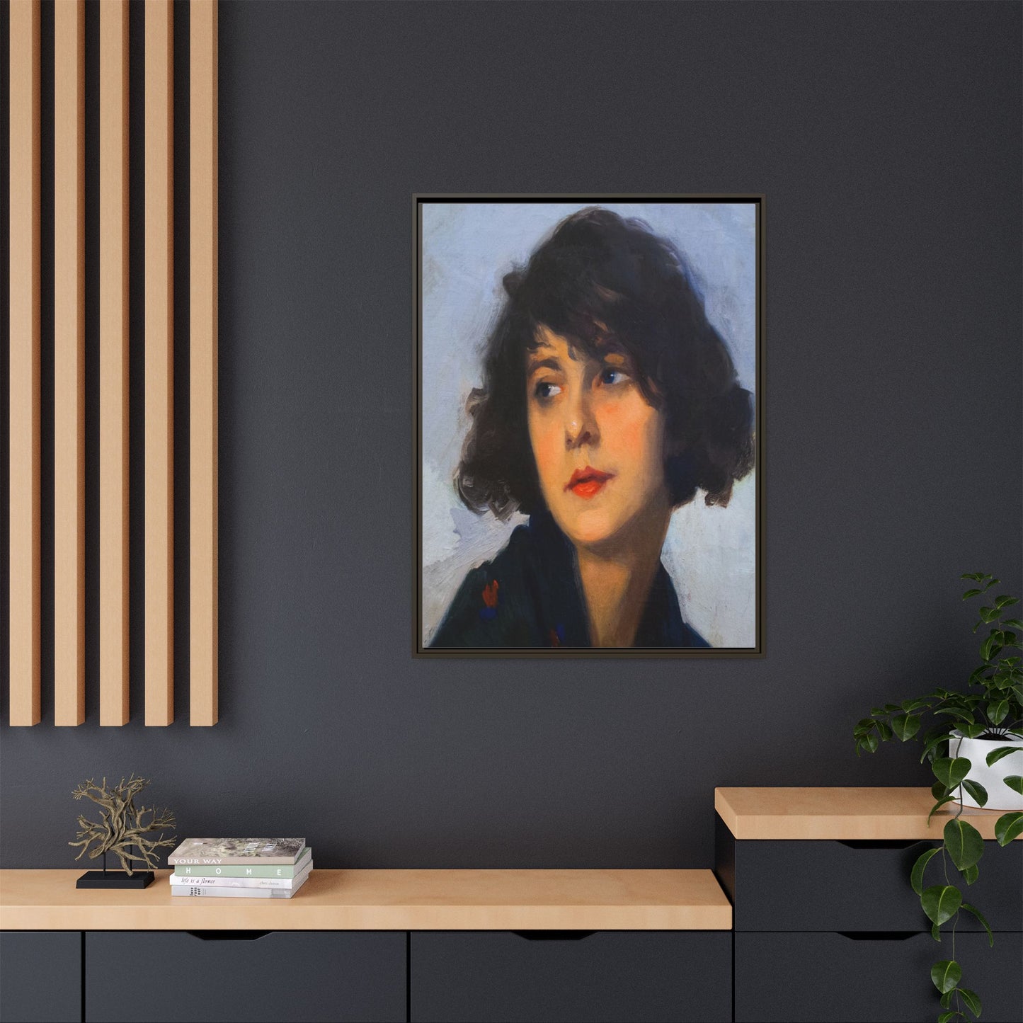 Mulher do chale verde (cropped) by Cyprien Eugene Boulet Framed Matte Canvas Print