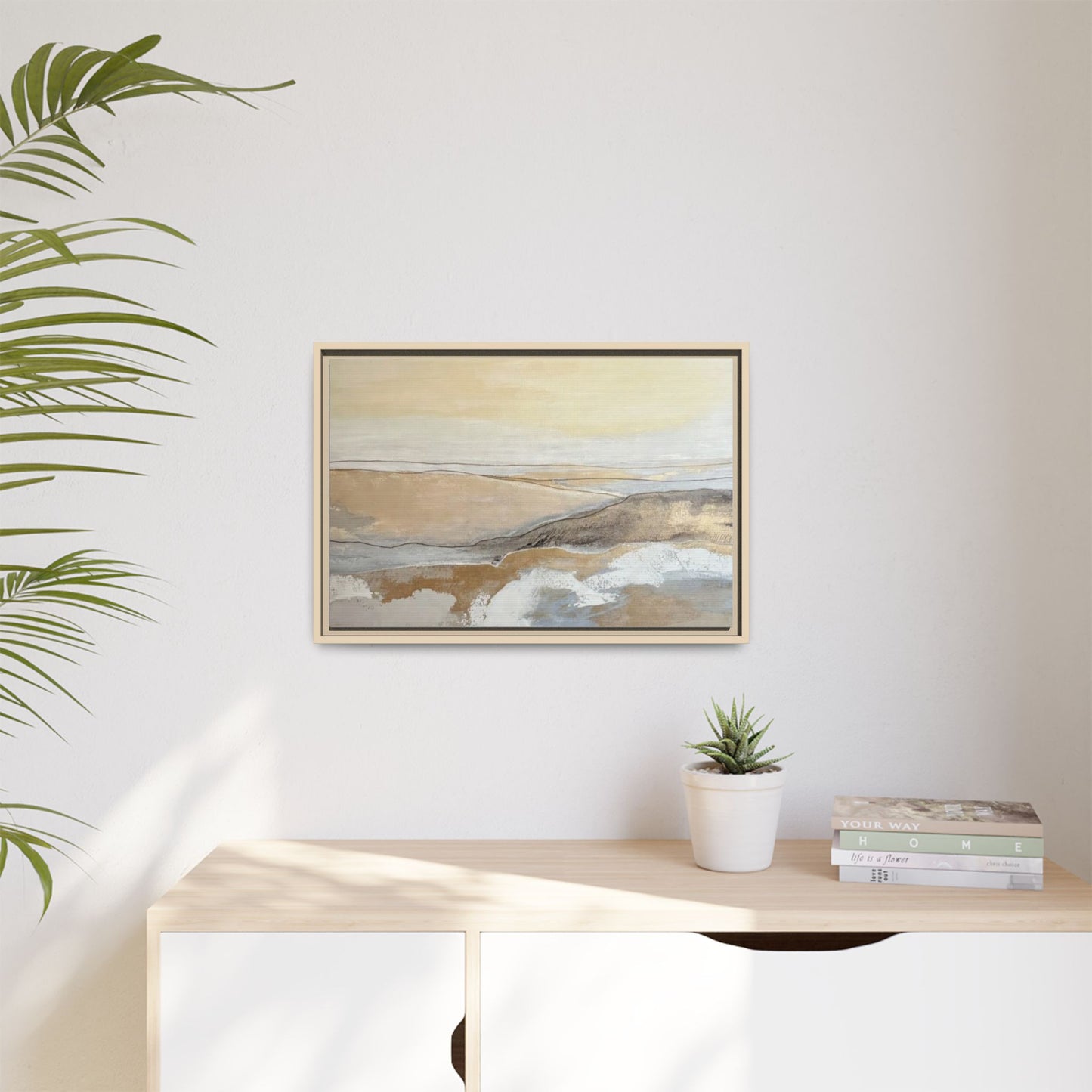 Framed Abstract Coastal Landscape Matte Canvas Wall Art