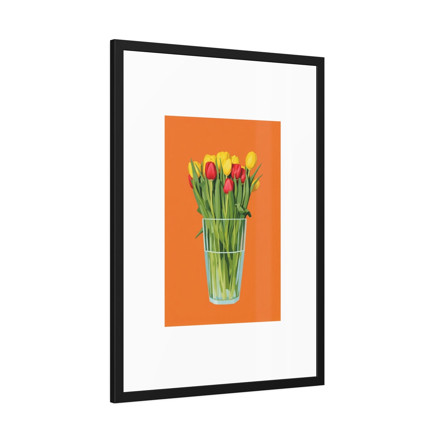 Framed Poster — Colorful Tulip Vase Wall Art (Spring Floral Print)