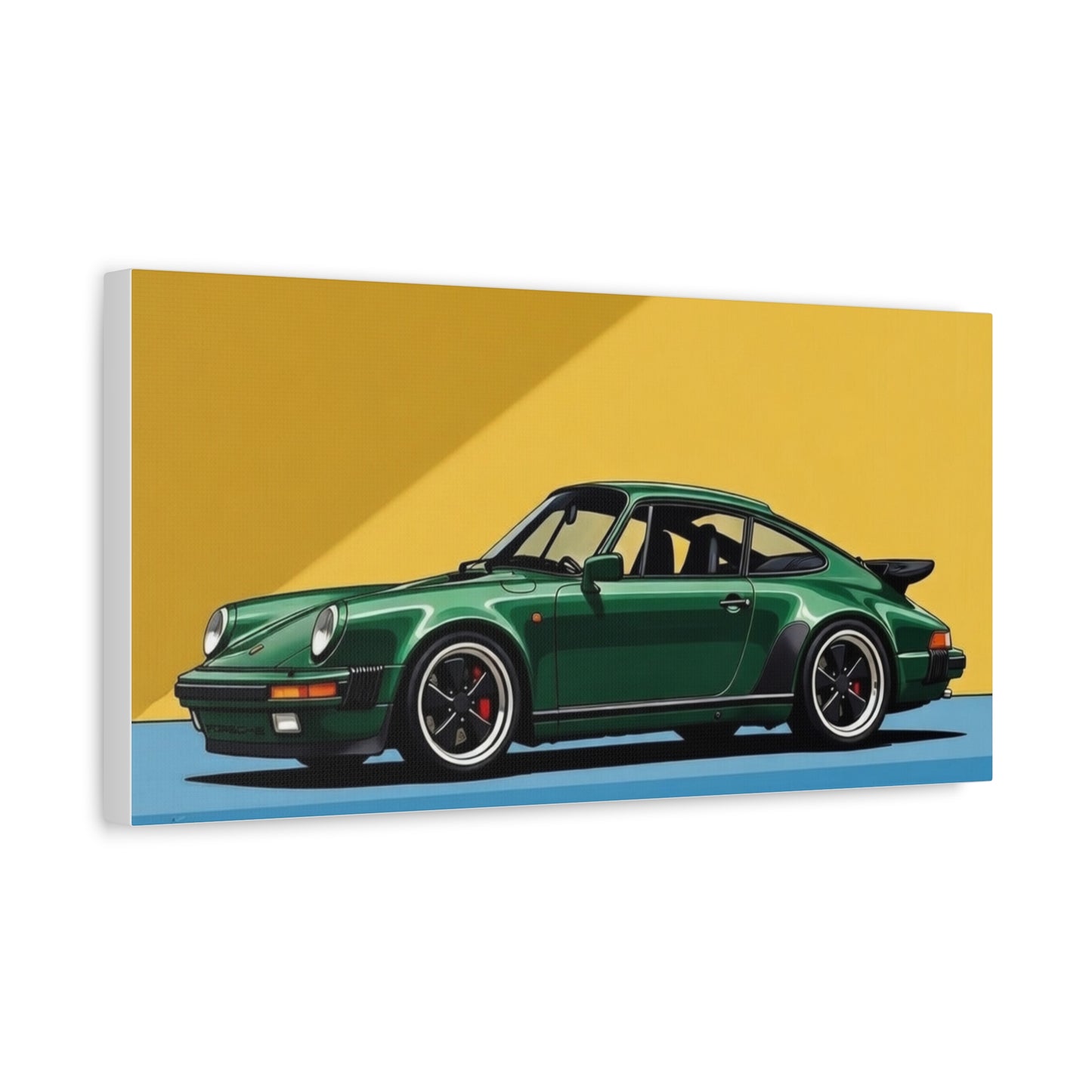 Vintage Green Porsche Art Print - Matte Stretched Canvas