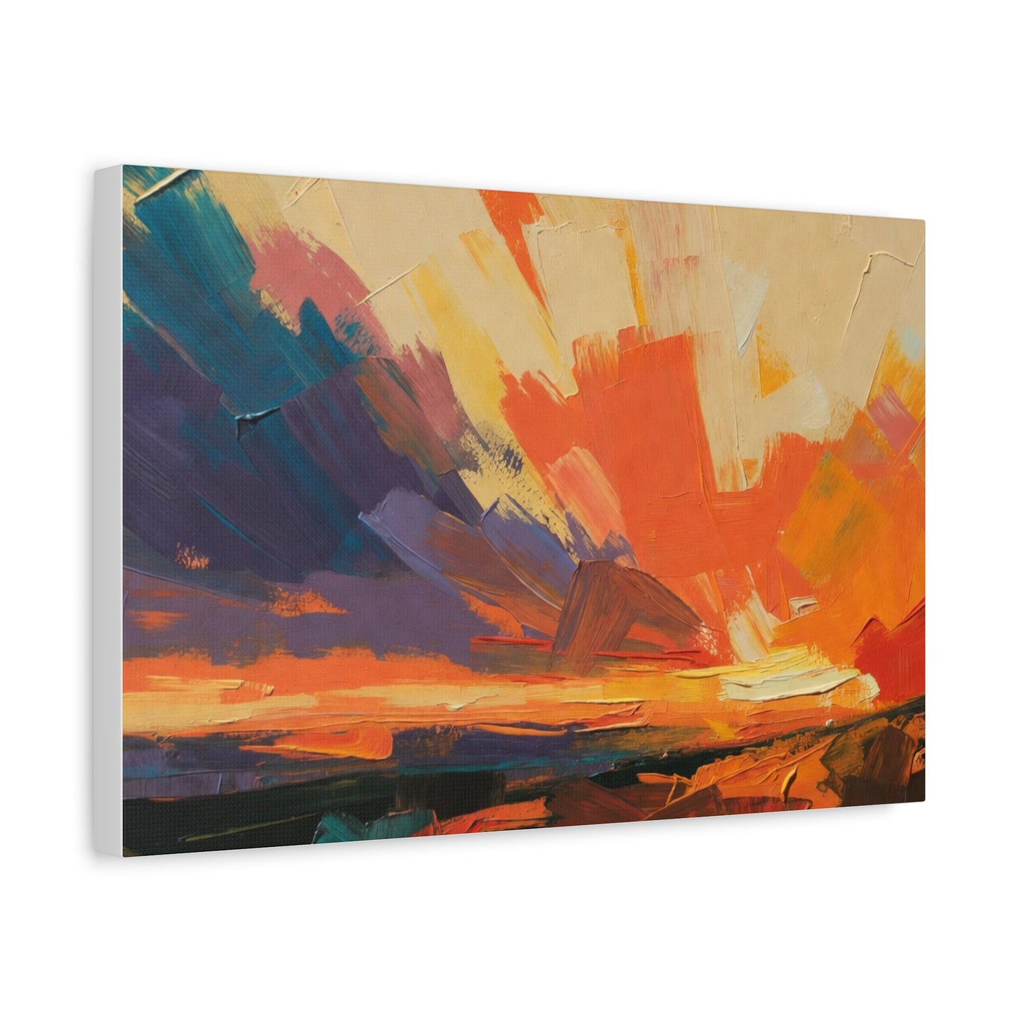 Abstract Sunset Landscape Canvas Print — Matte Stretched Wall Art