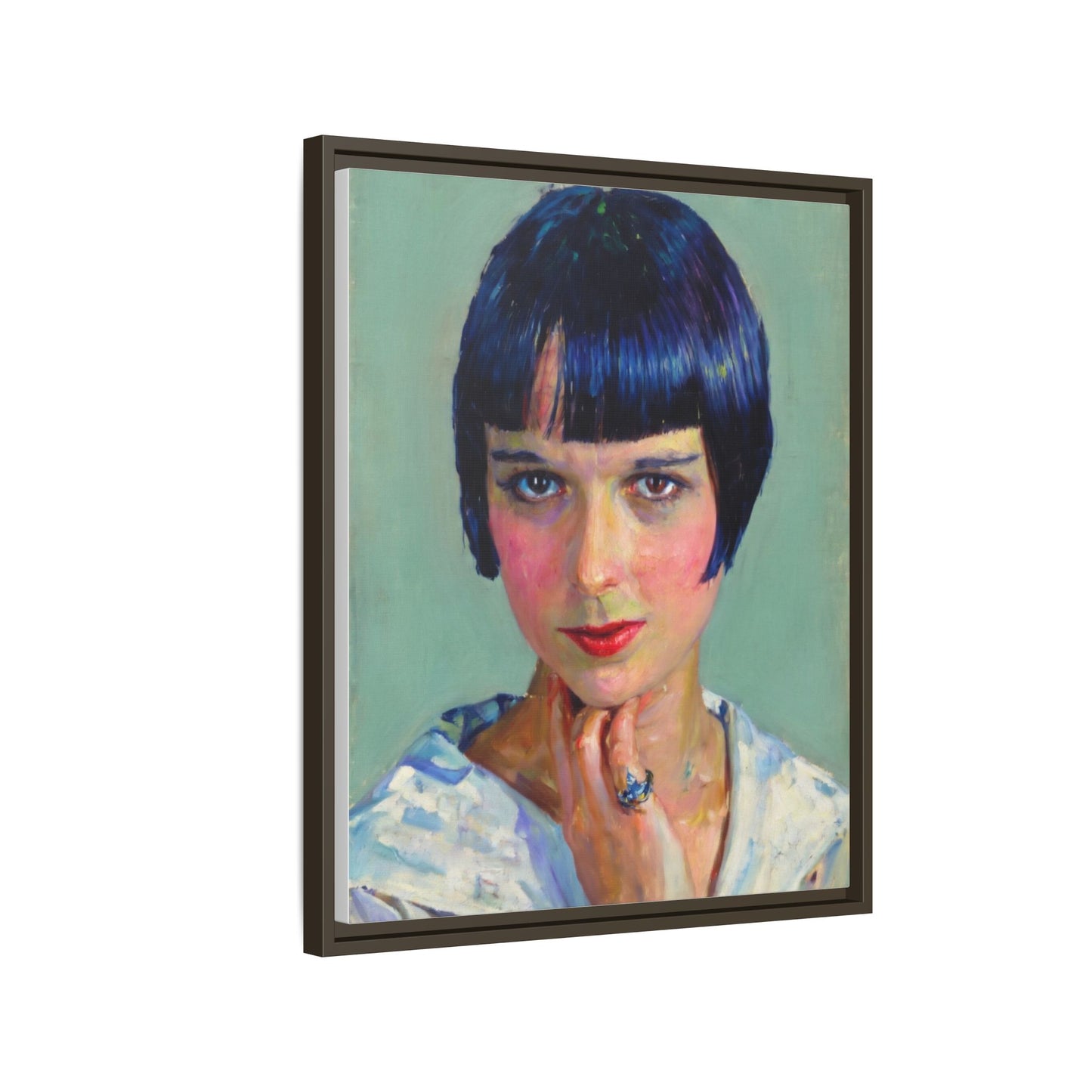 Framed Matte Canvas Portrait Print — Vintage Flapper Woman