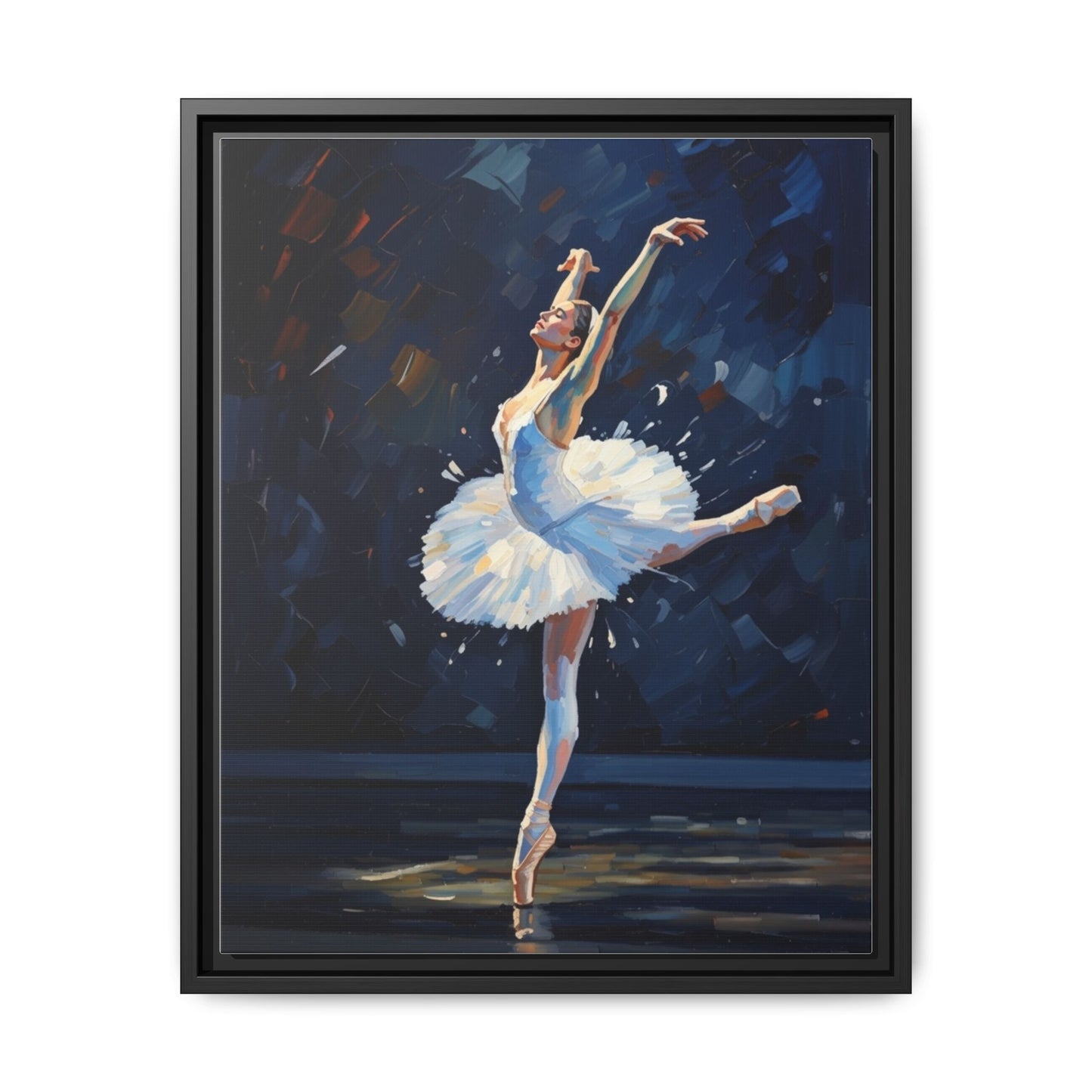 Ballerina Ballet Canvas Print — Framed Matte Wall Art