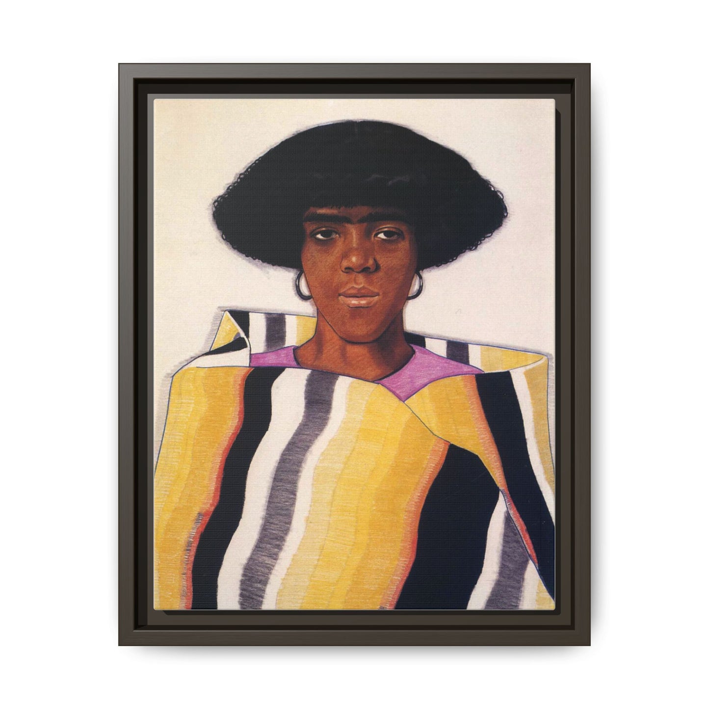 Portrait of an African American Woman by Winold Reiss Framed Matte Canvas Portrait