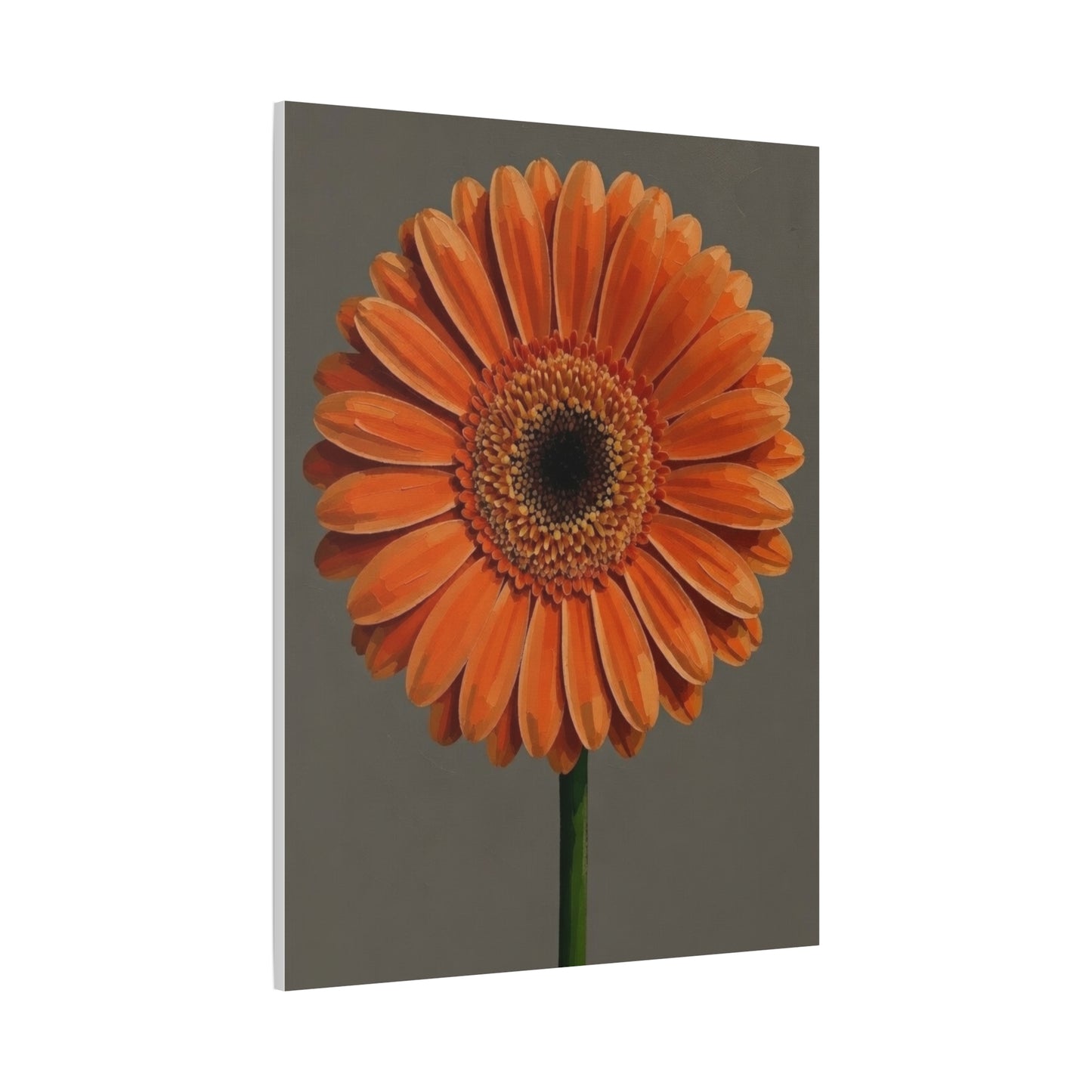 Orange Gerbera Flower Matte Canvas Print — Stretched Wall Art
