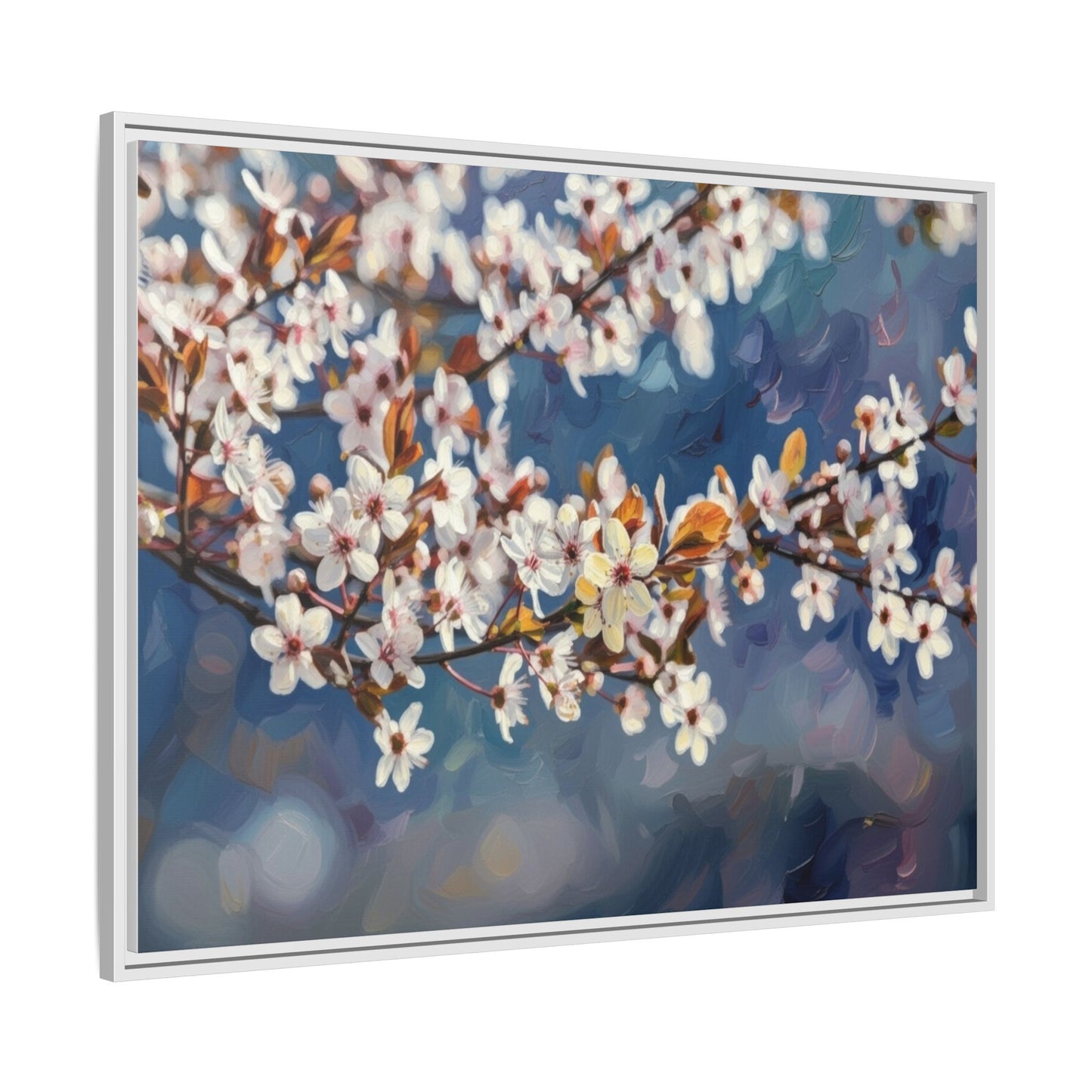 Framed Matte Canvas Print — Cherry Blossom Branch Wall Art