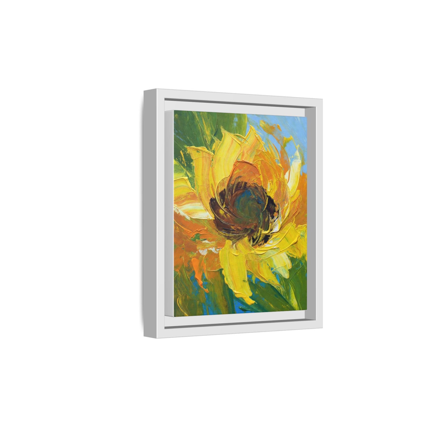 Framed Sunflower Abstract Matte Canvas Print
