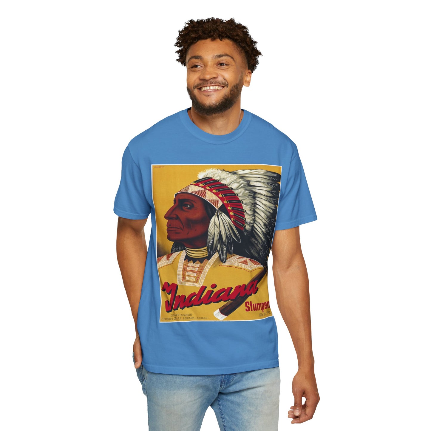 T-Shirt — Retro 'Indiana' Native Chief Vintage Poster Design