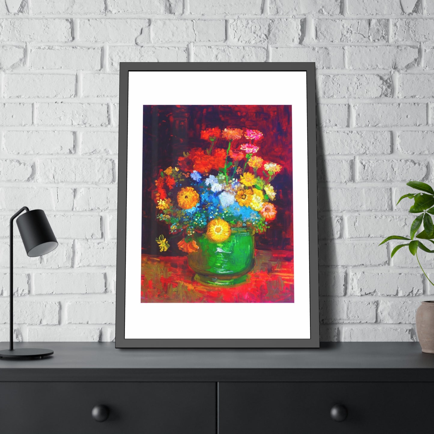 Framed Floral Poster — Colorful Bouquet Art Print