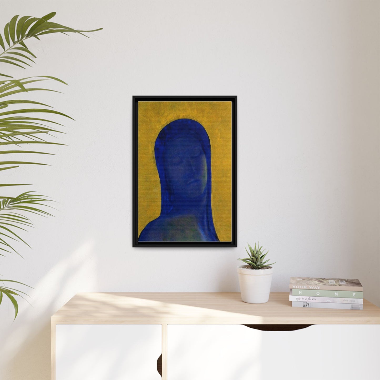 Closed Eyes by Odilon Redon Framed Matte Canvas Wall Art Print