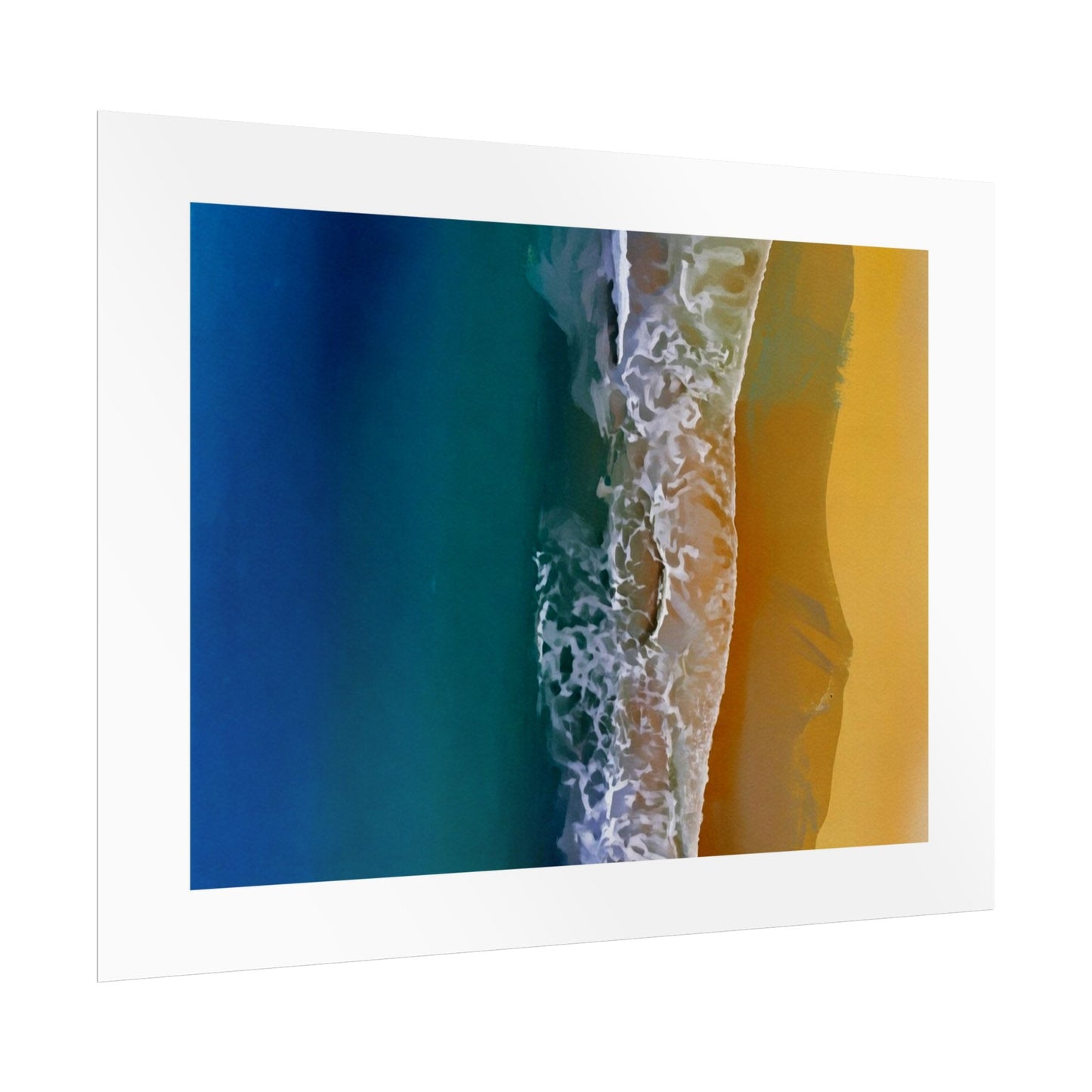 Ocean Shore Aerial Rolled Poster — Beach Print Wall Art