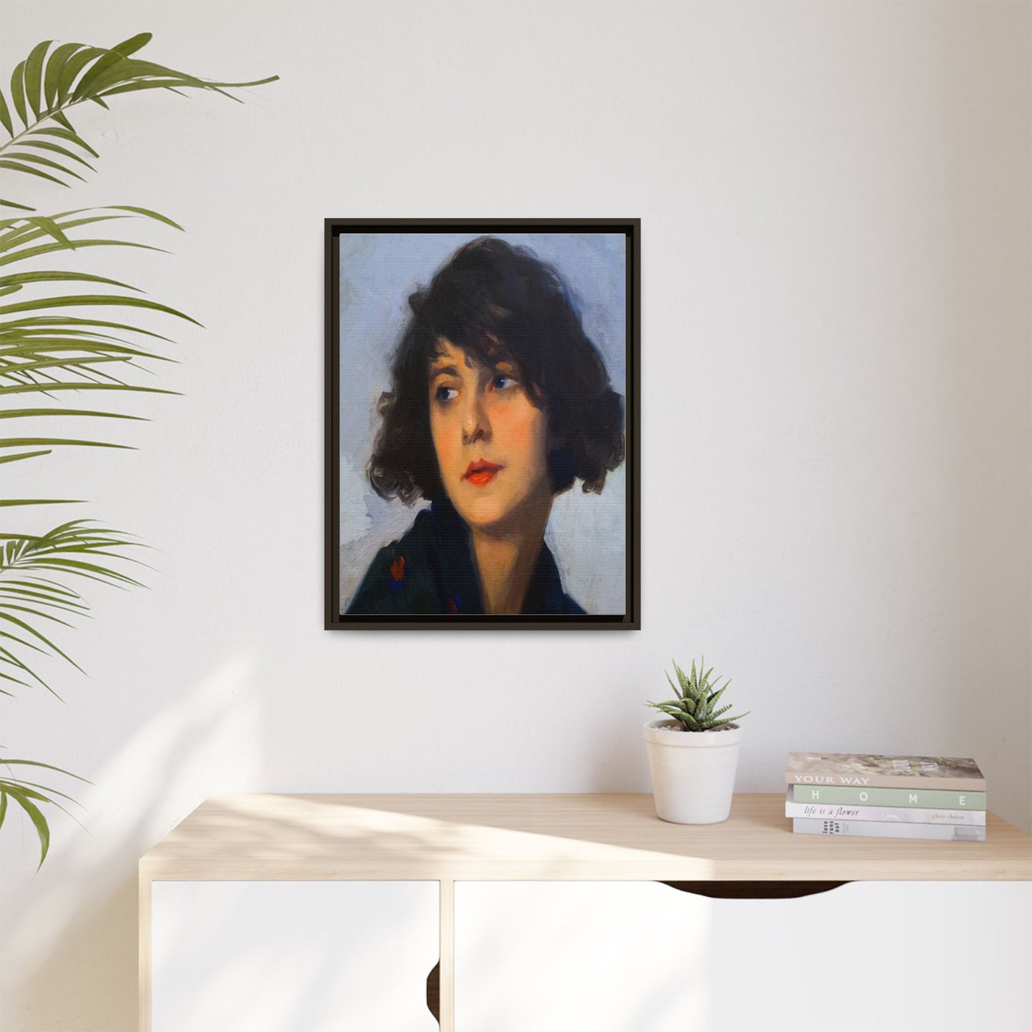 Mulher do chale verde (cropped) by Cyprien Eugene Boulet Framed Matte Canvas Print