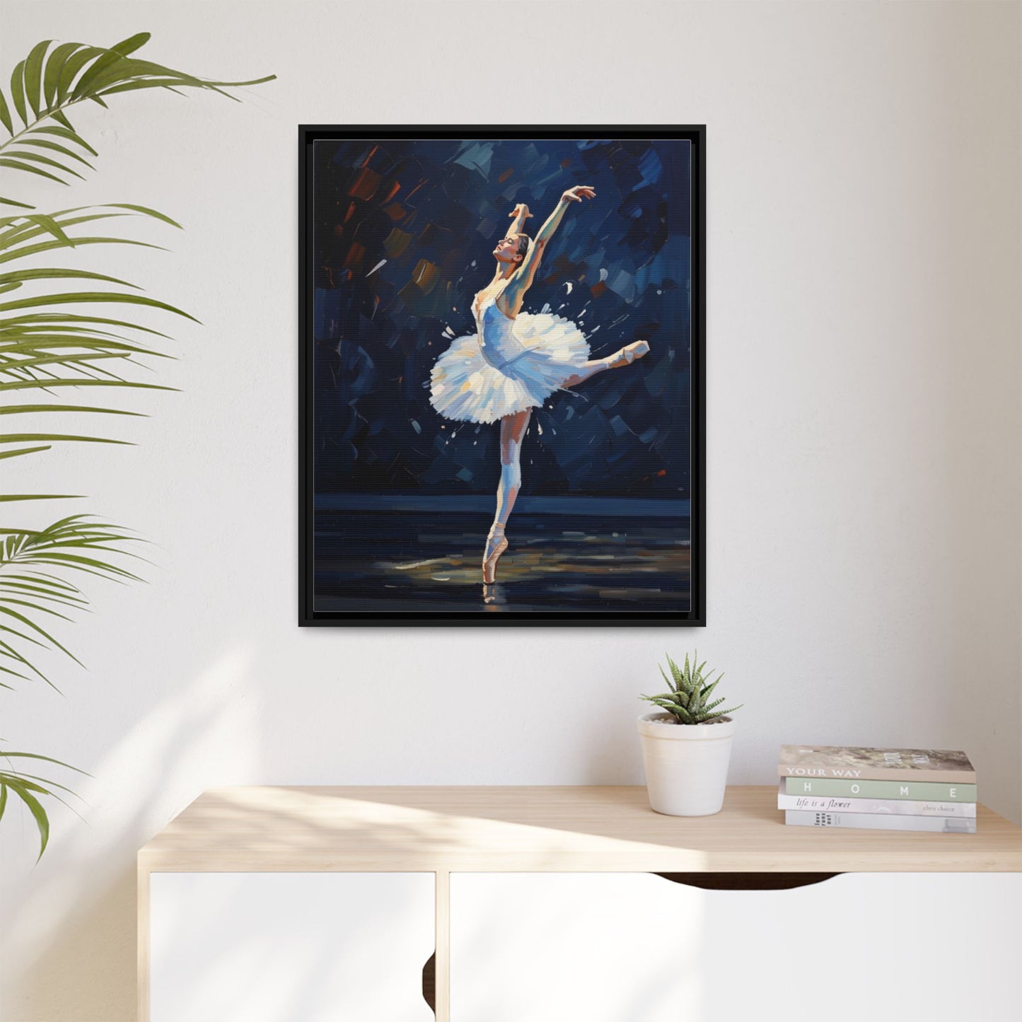 Ballerina Ballet Canvas Print — Framed Matte Wall Art