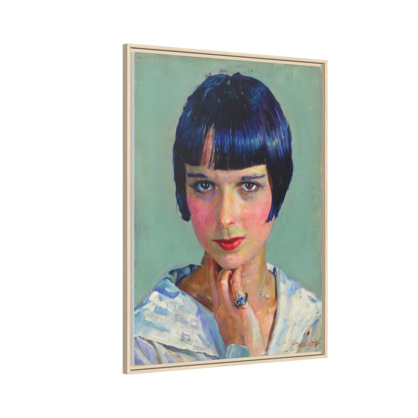 Framed Matte Canvas Portrait Print — Vintage Flapper Woman