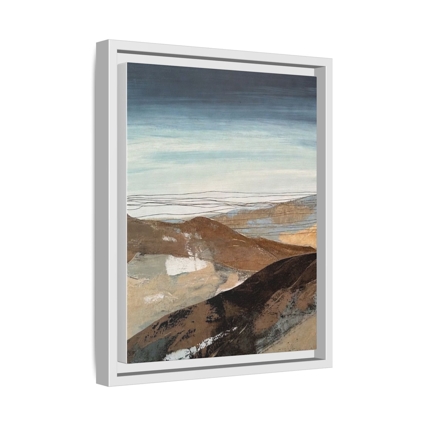 Framed Matte Canvas Art — Serene Abstract Landscape