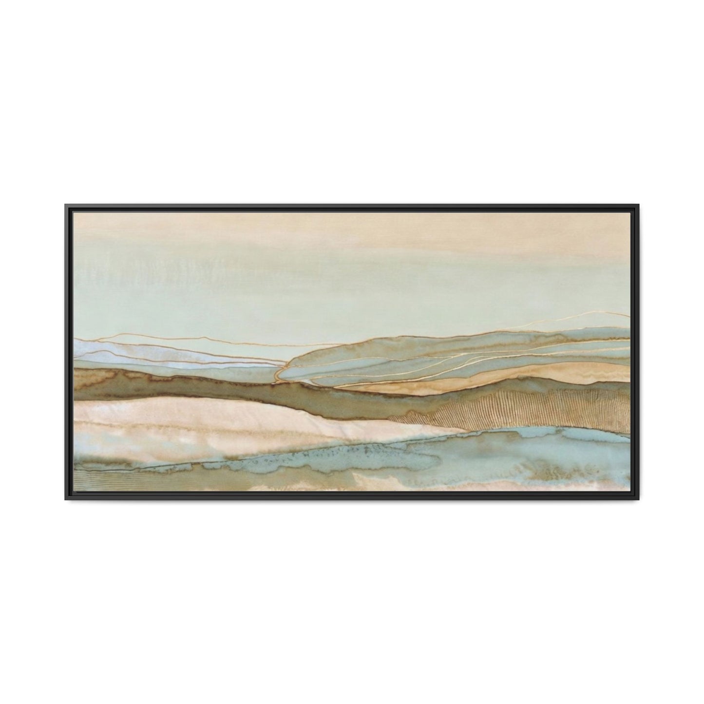 Framed Matte Canvas Coastal Abstract Landscape Wall Art