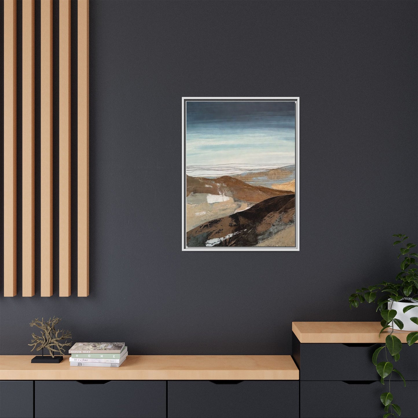 Framed Matte Canvas Art — Serene Abstract Landscape