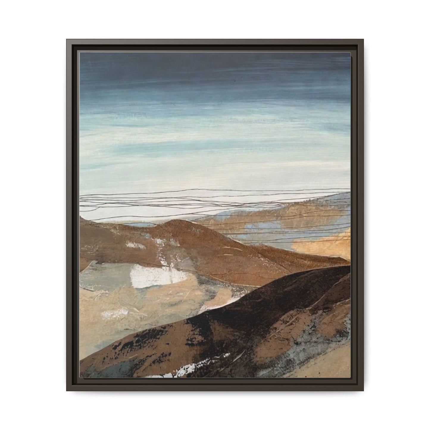 Framed Matte Canvas Art — Serene Abstract Landscape