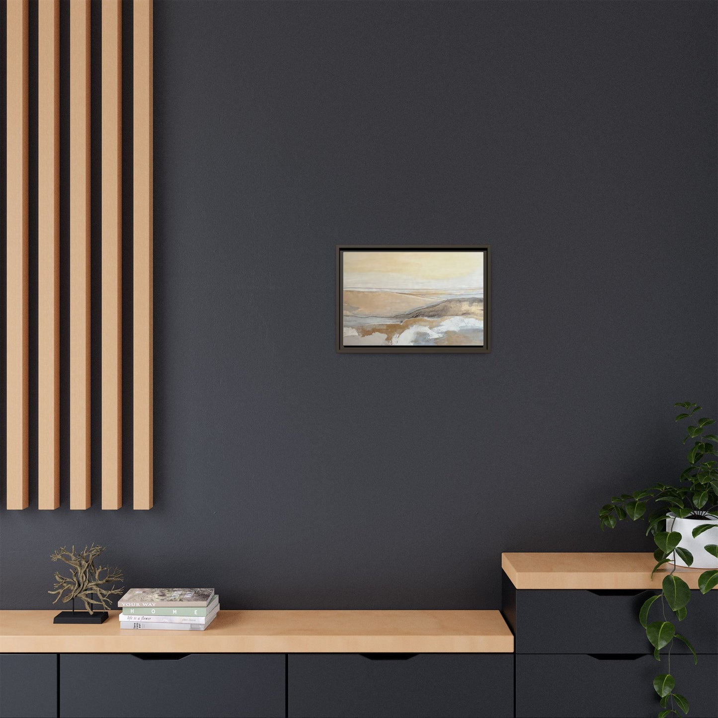Framed Abstract Coastal Landscape Matte Canvas Wall Art