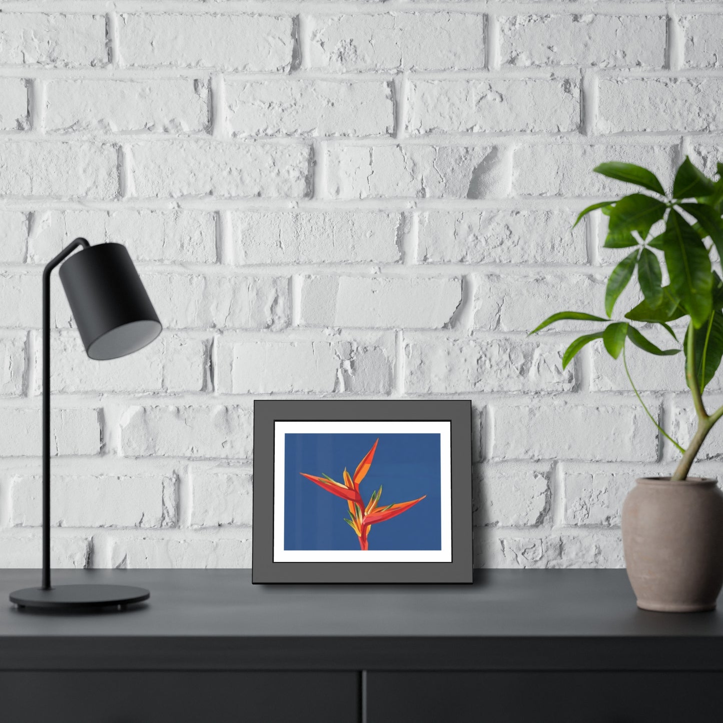 Bird of Paradise Framed Art Print — Tropical Flower Poster