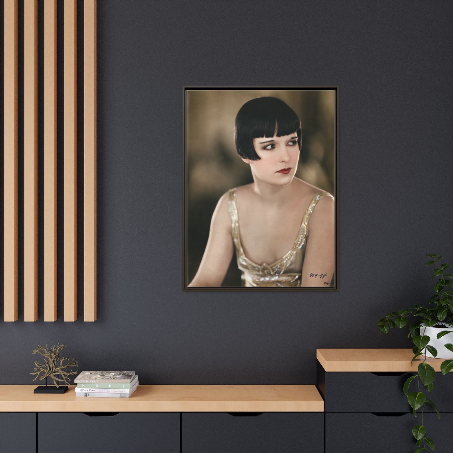Vintage Louise Brooks Portrait Matte Canvas Framed Wall Art
