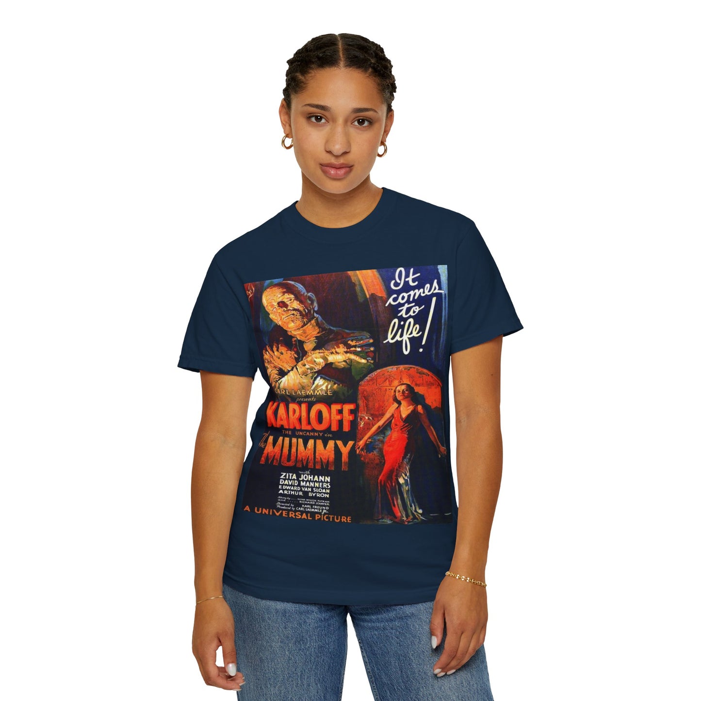 Mummy Movie Poster T‑Shirt — Vintage Karloff Horror Graphic Tee