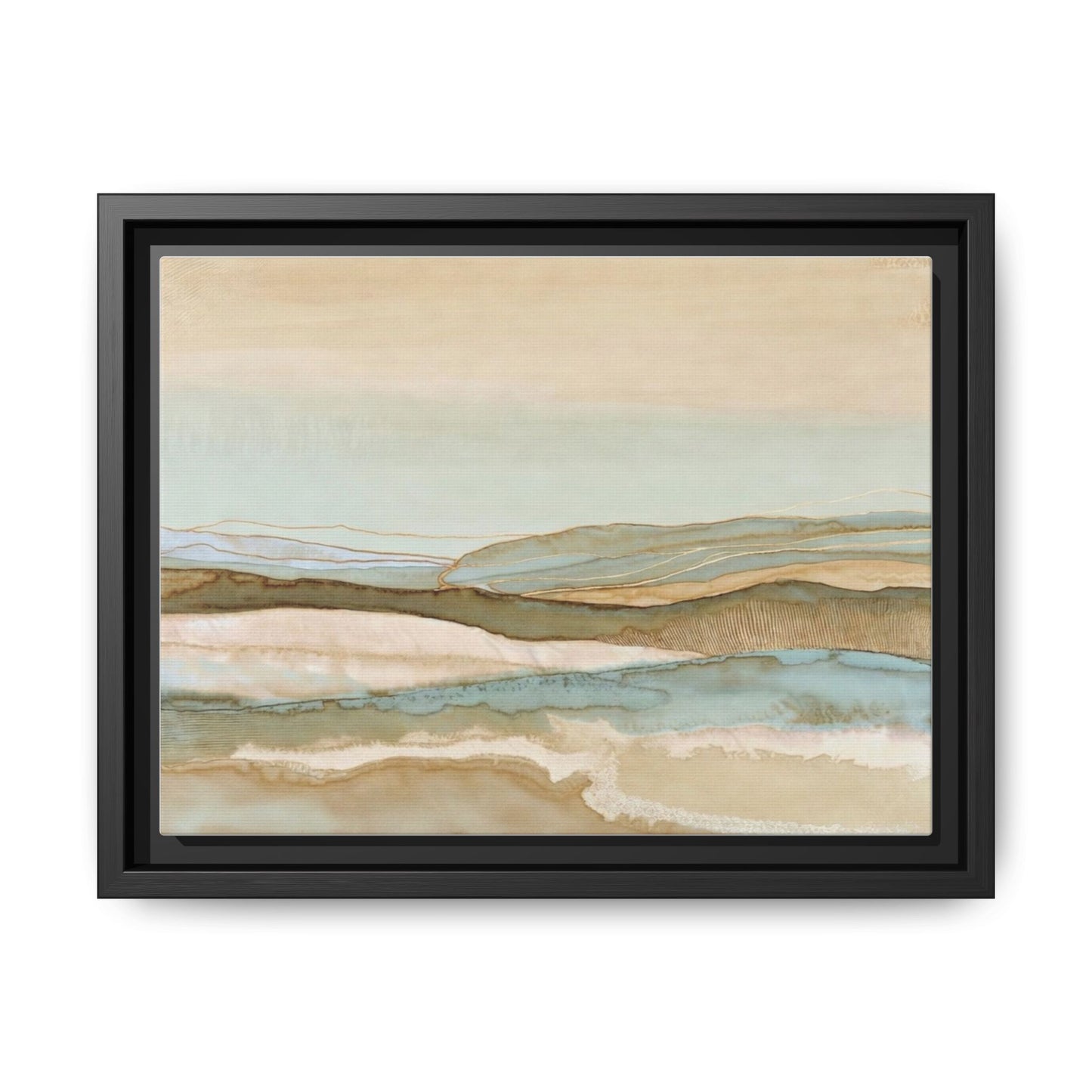 Framed Matte Canvas Coastal Abstract Landscape Wall Art