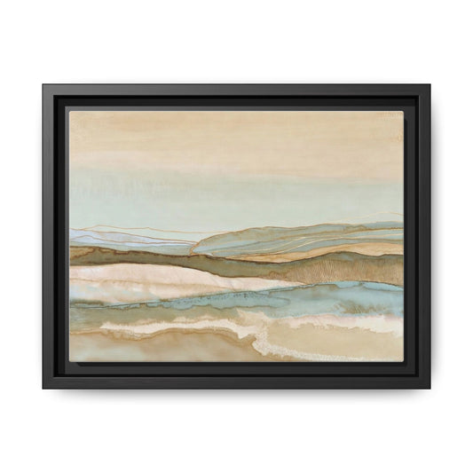 Framed Matte Canvas Coastal Abstract Landscape Wall Art