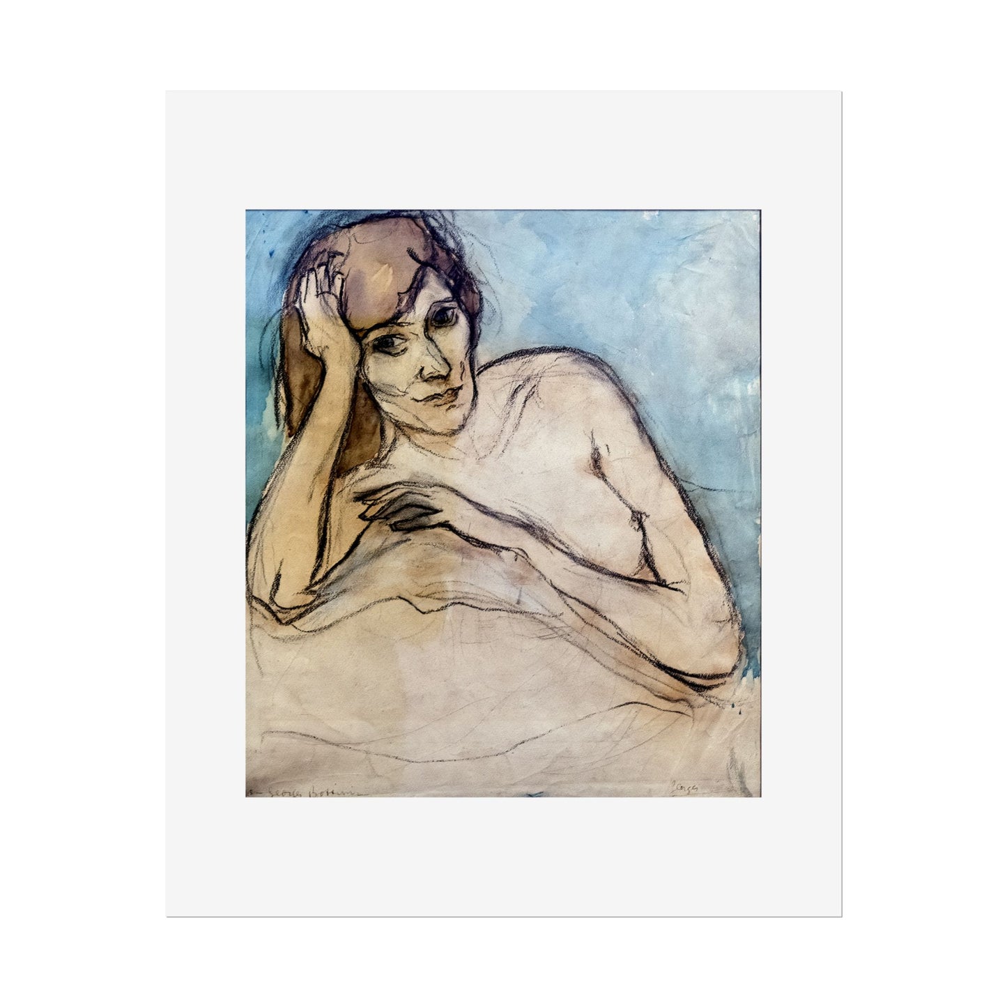 (Albi) Portrait de femme nue by Georges Bottini Wall Art Print