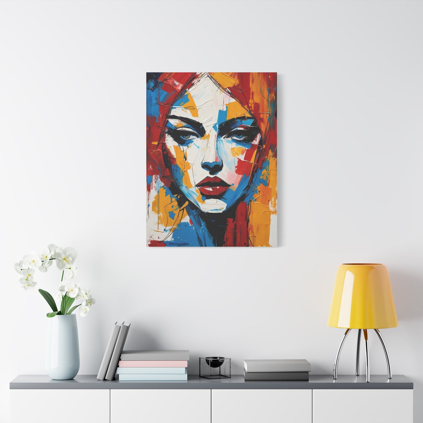 Abstract Portrait Canvas Print — Colorful Modern Woman Wall Art