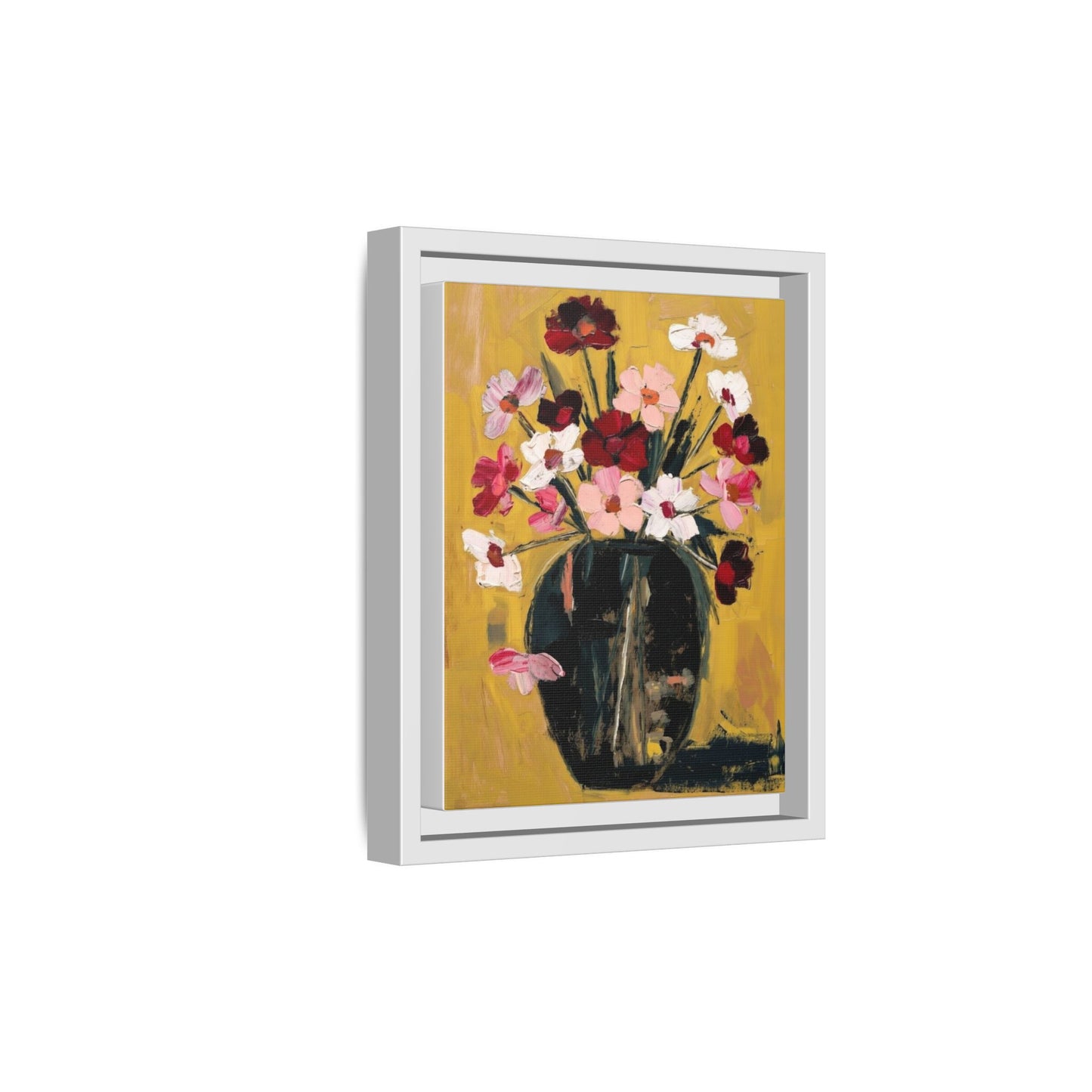 Framed Matte Canvas Floral Still Life Wall Art