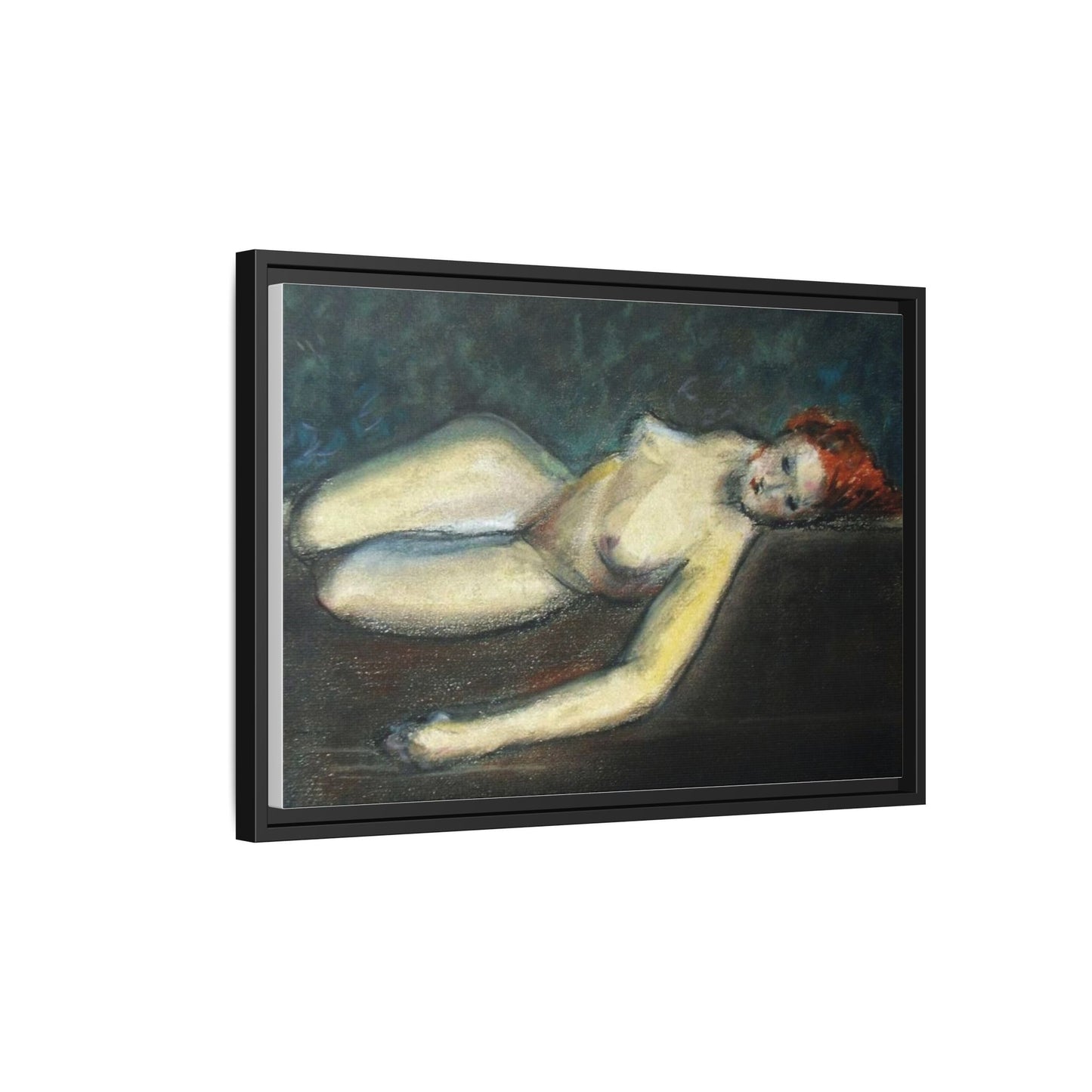 Lying nude by Paul Gosselin Framed Matte Canvas Wall Art Print