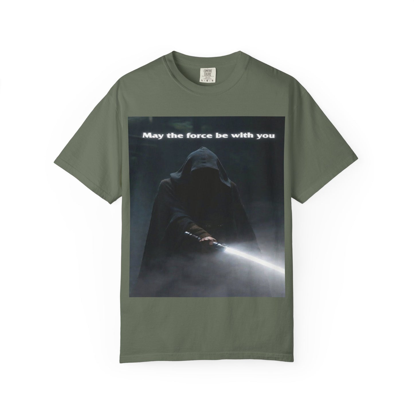 May the Force Be With You T-Shirt — Dark Hooded Lightsaber Graphic Tee