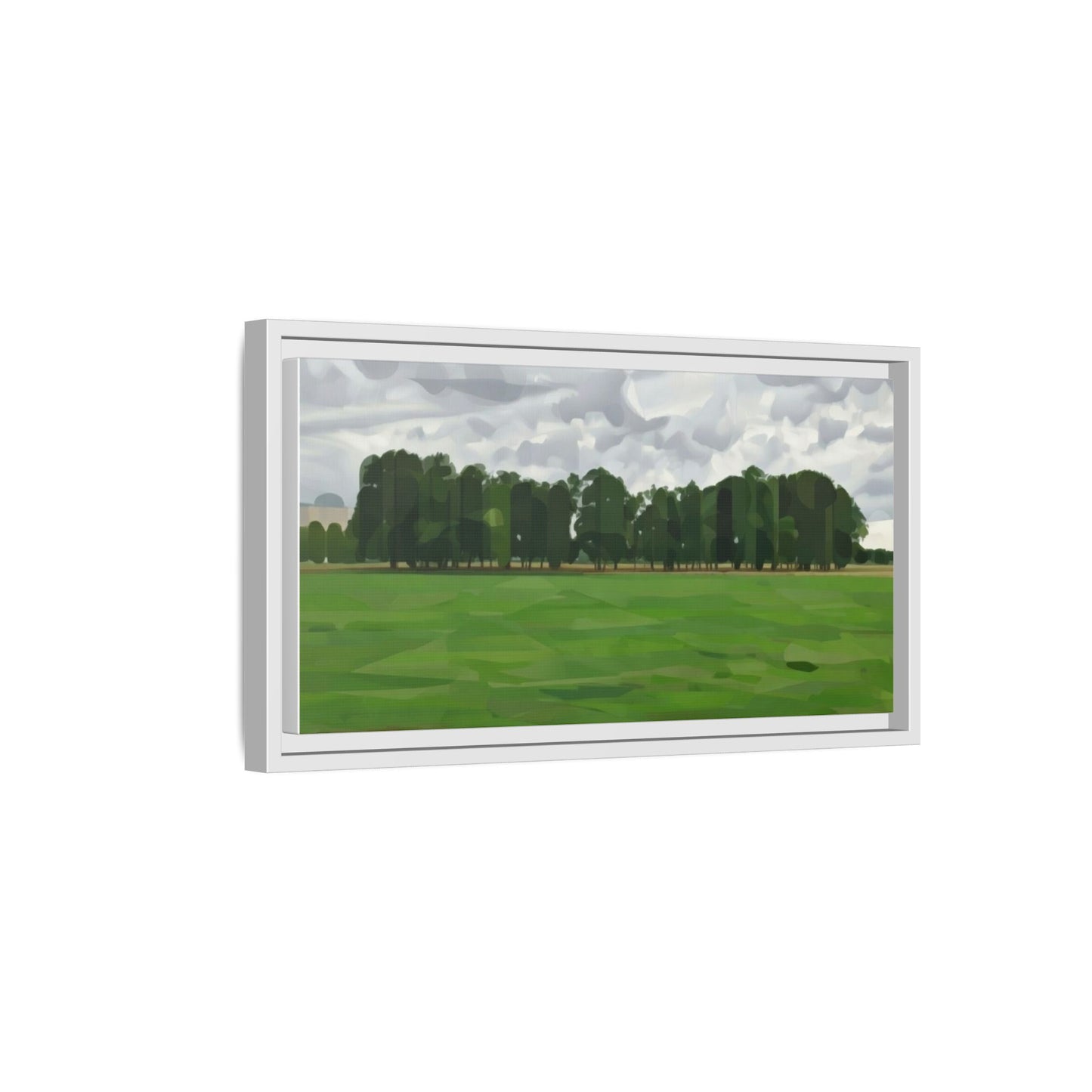Framed Matte Canvas Print — Minimalist Green Landscape Art