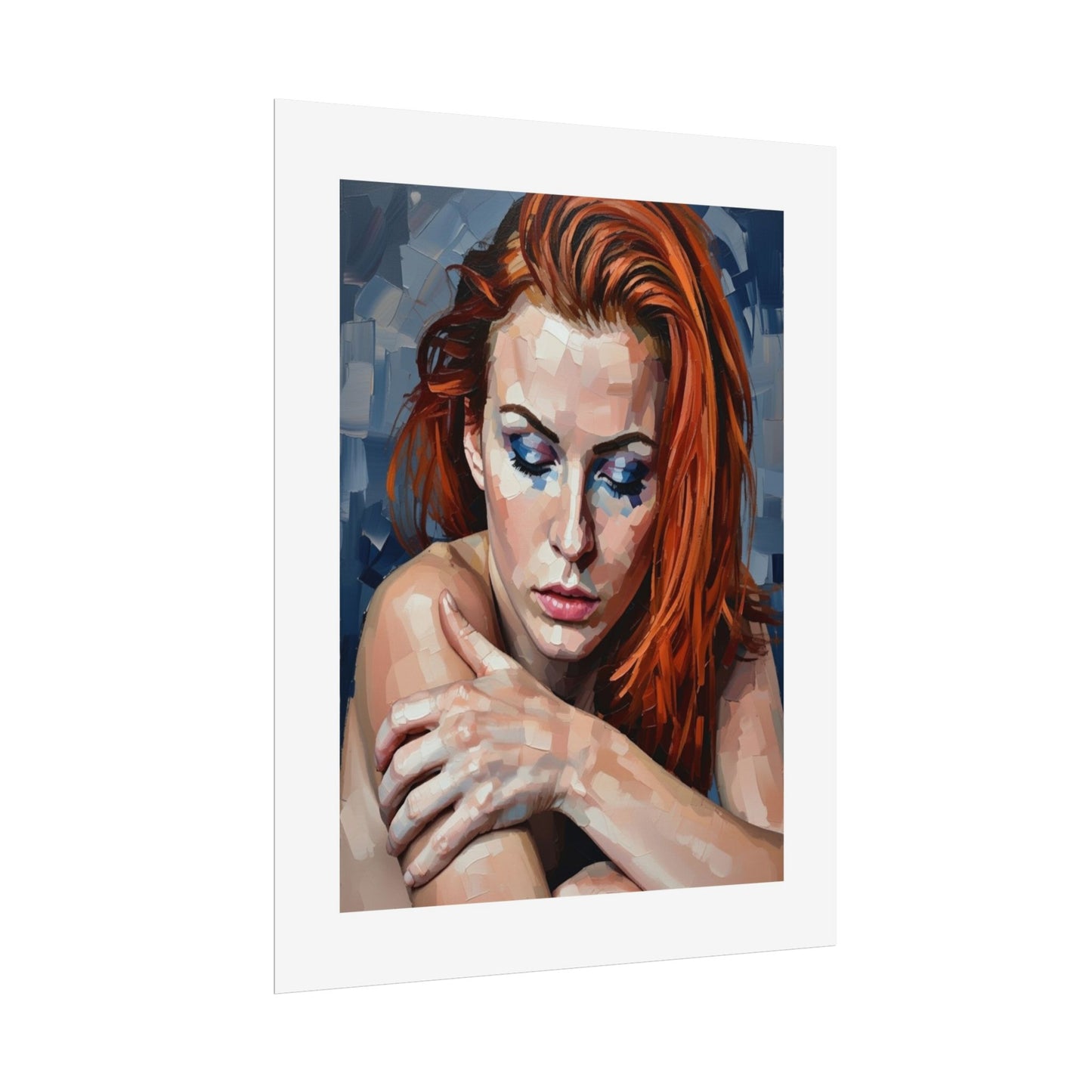 Redheaded Portrait Rolled Poster — Expressive Female Art Print