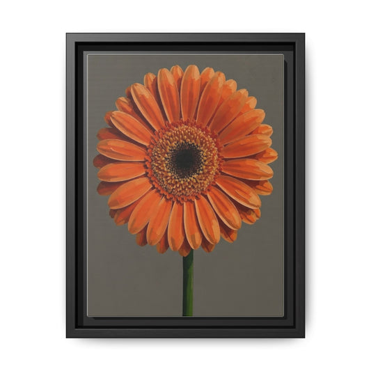 Orange Gerbera Daisy Matte Canvas Print (Framed)