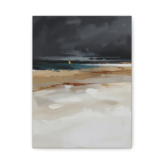 Beachscape Canvas Art — Stormy Seascape Matte Stretched Wall Art