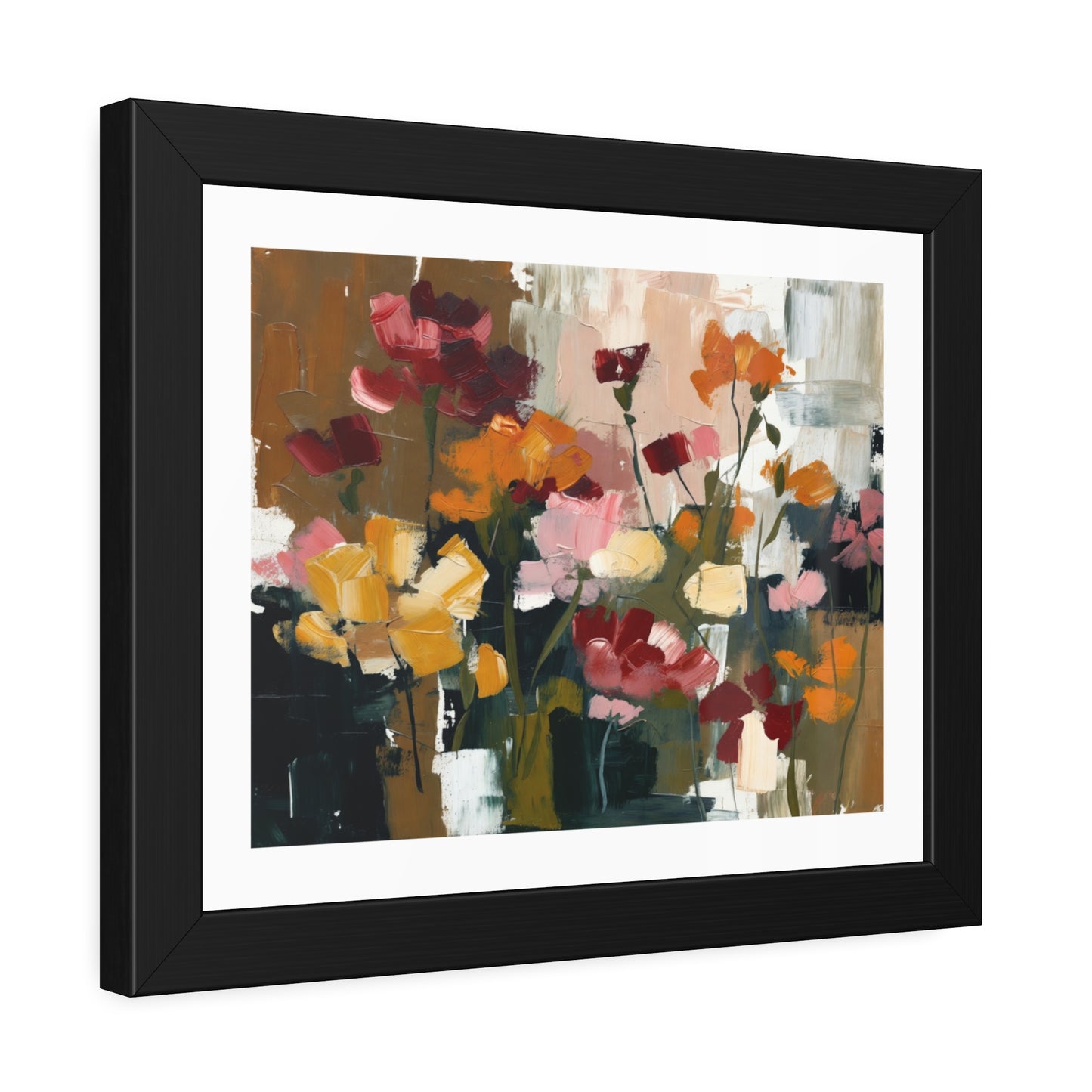 Framed Floral Art Print — Abstract Wildflower Poster for Living Room & Bedroom Décor