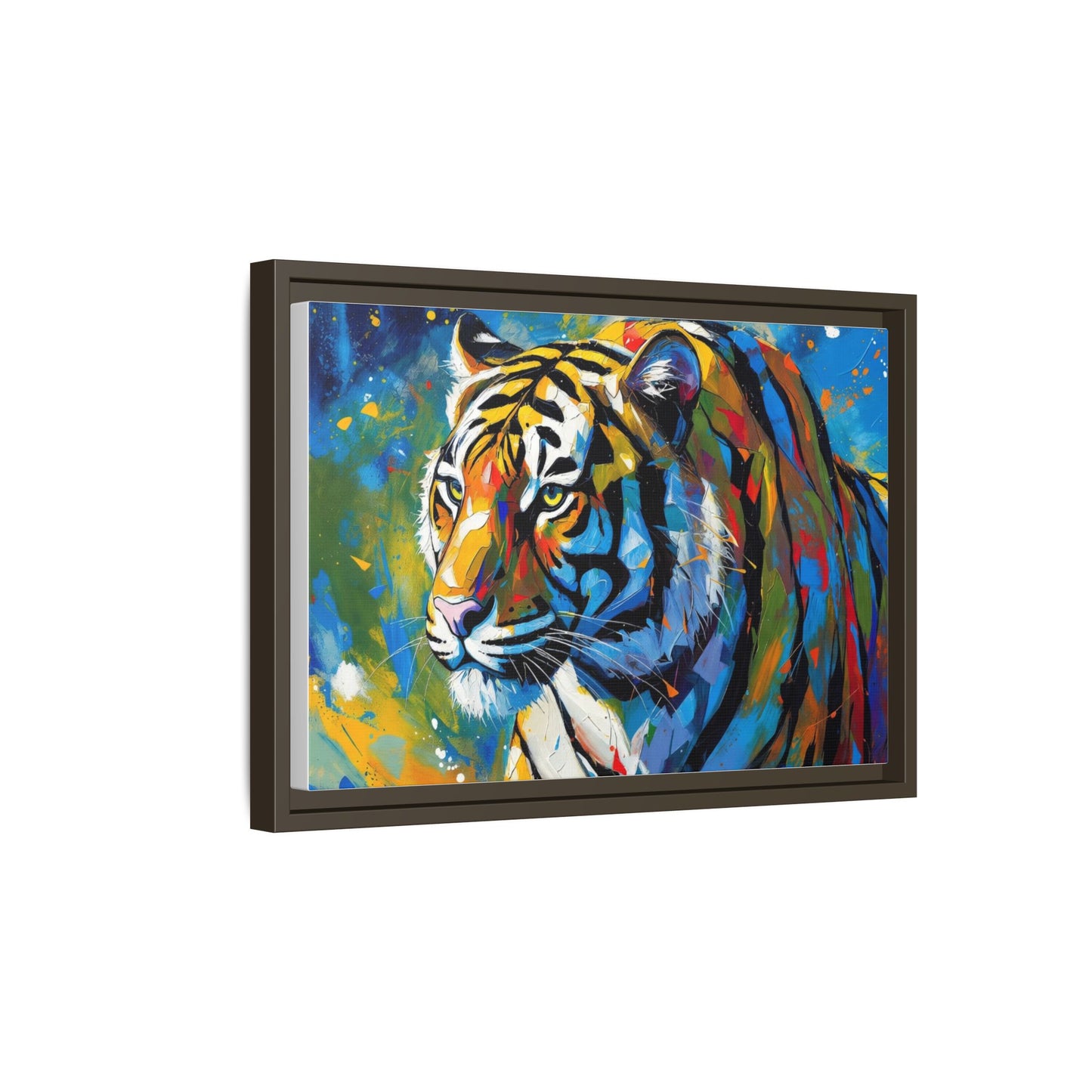 Colorful Tiger Matte Canvas Framed Art — Vibrant Wildlife Wall Decor