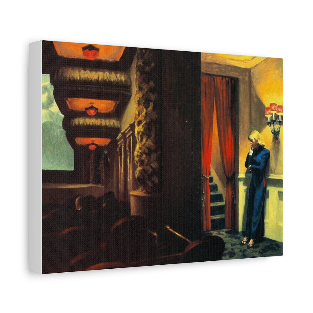 New York movie by Edward hopper Matte Canvas Wall Art Print