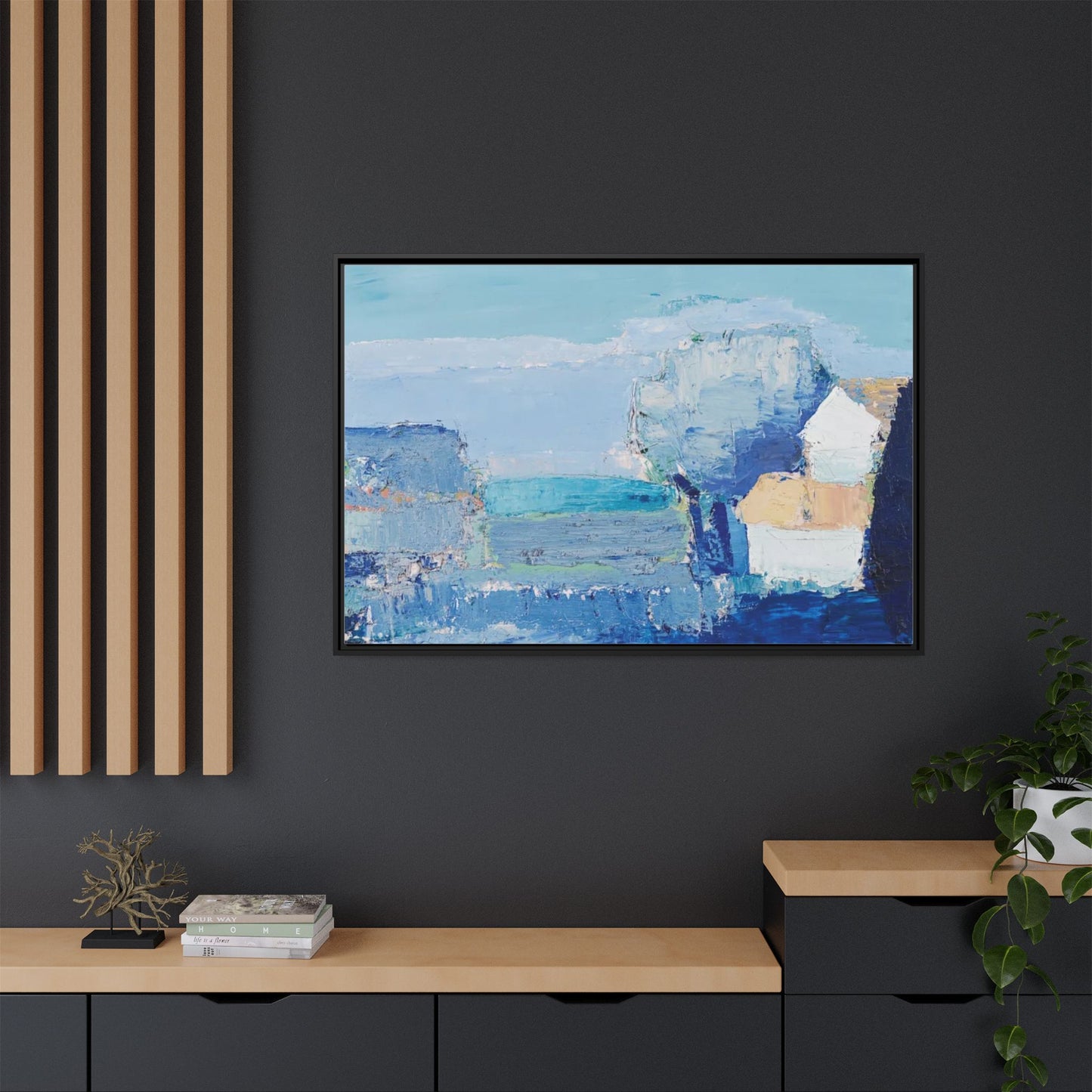 Paysage de Provence by Nicolas de Staël Framed Matte Canvas Seascape Wall Art Print