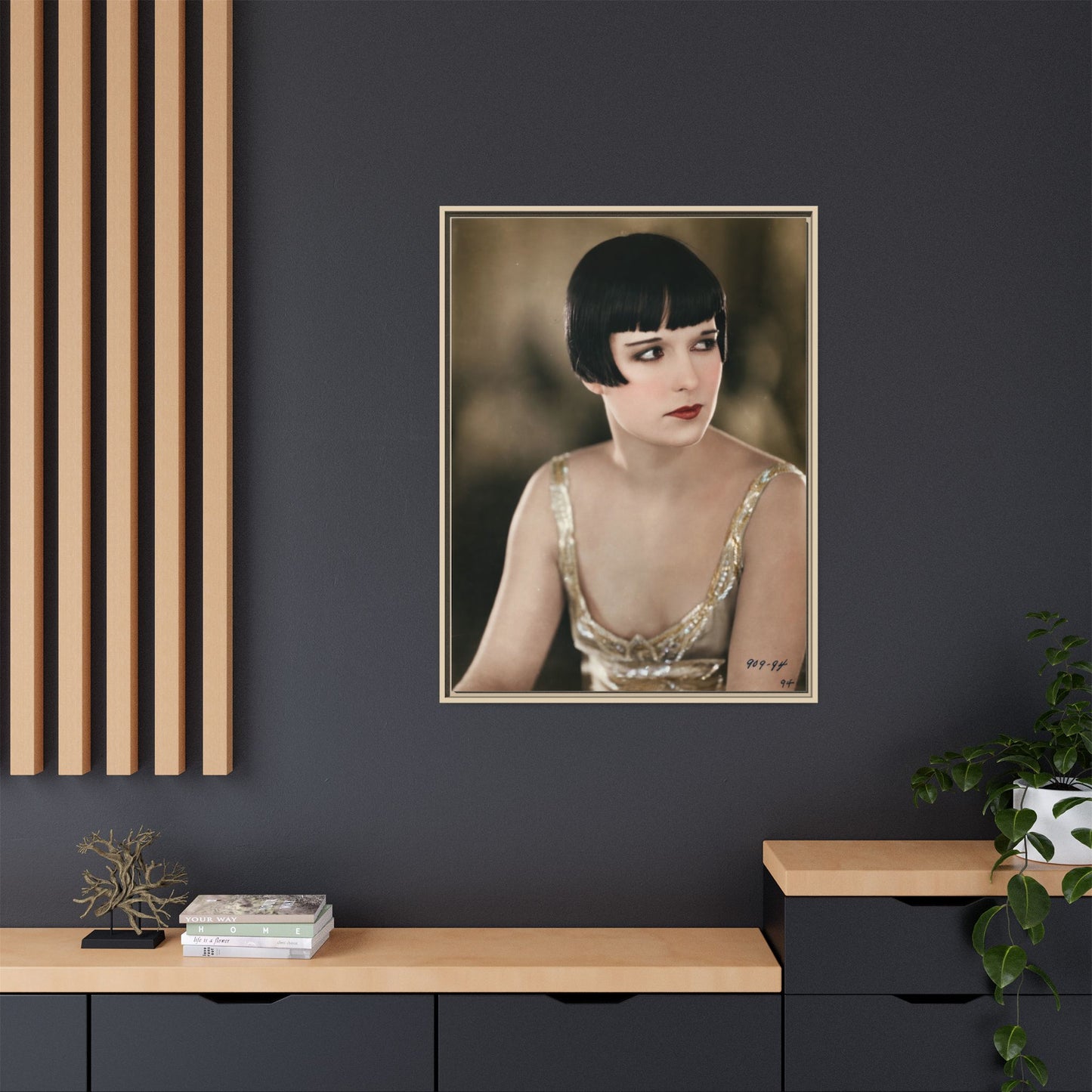 Vintage Louise Brooks Portrait Matte Canvas Framed Wall Art