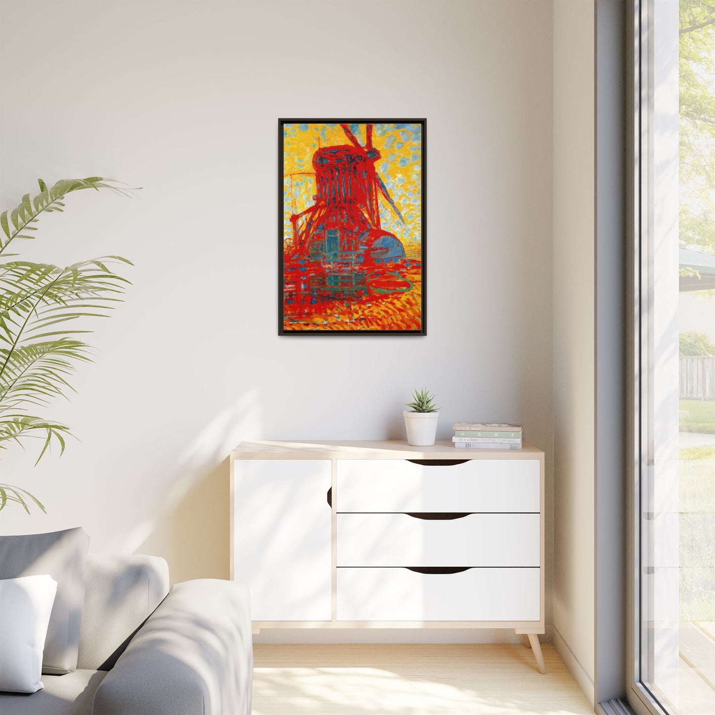 Mill by Sunlight by Piet Mondrian Matte Framed Canvas Wall Art Print