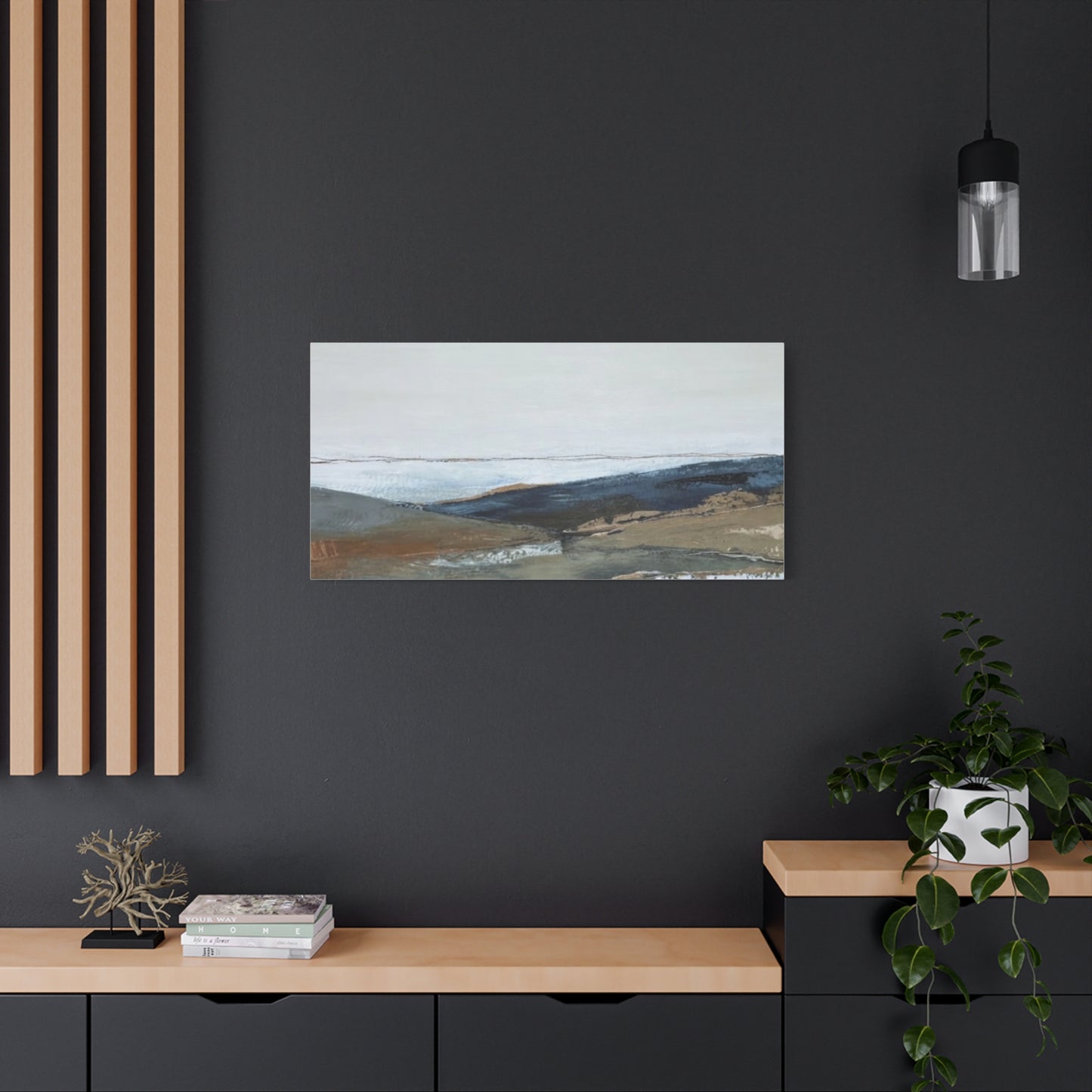 Abstract Coastal Landscape Canvas — Stretched Matte Wall Art