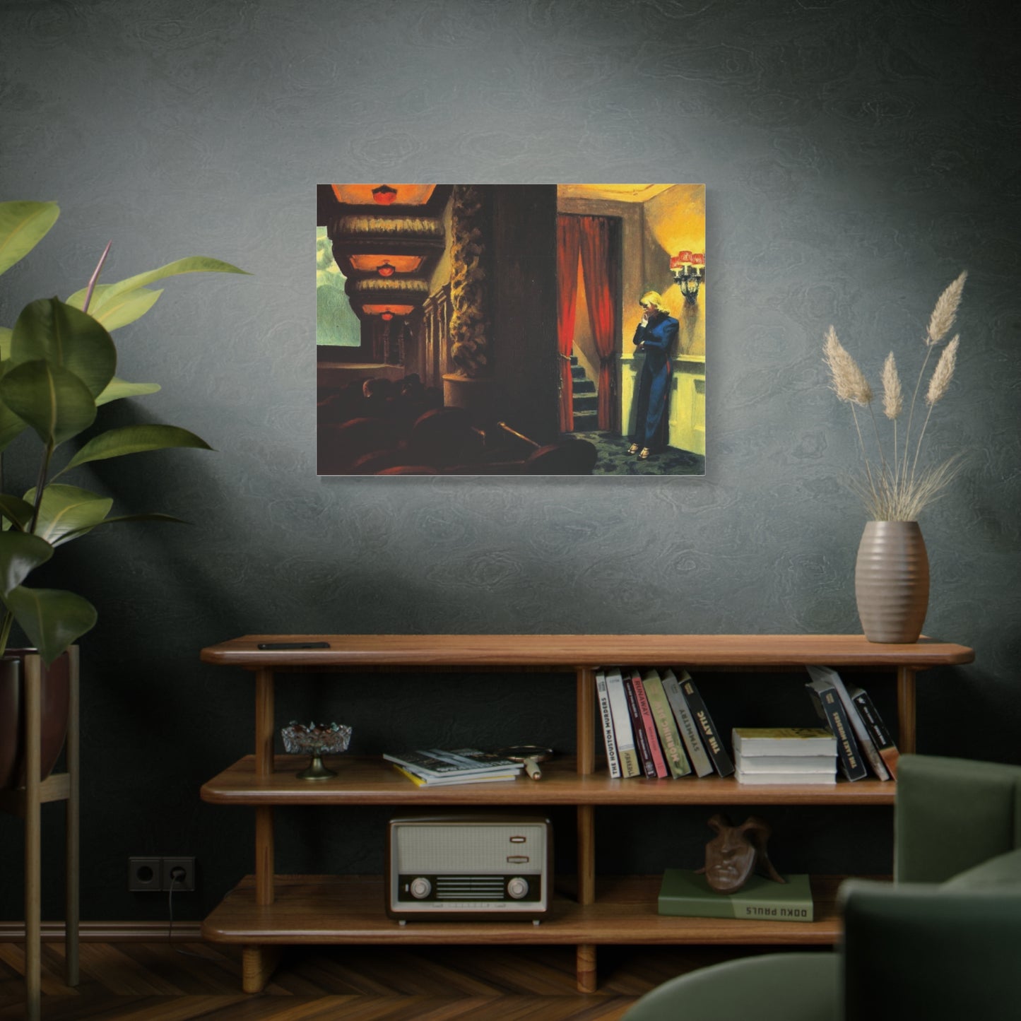 New York movie by Edward hopper Matte Canvas Wall Art Print