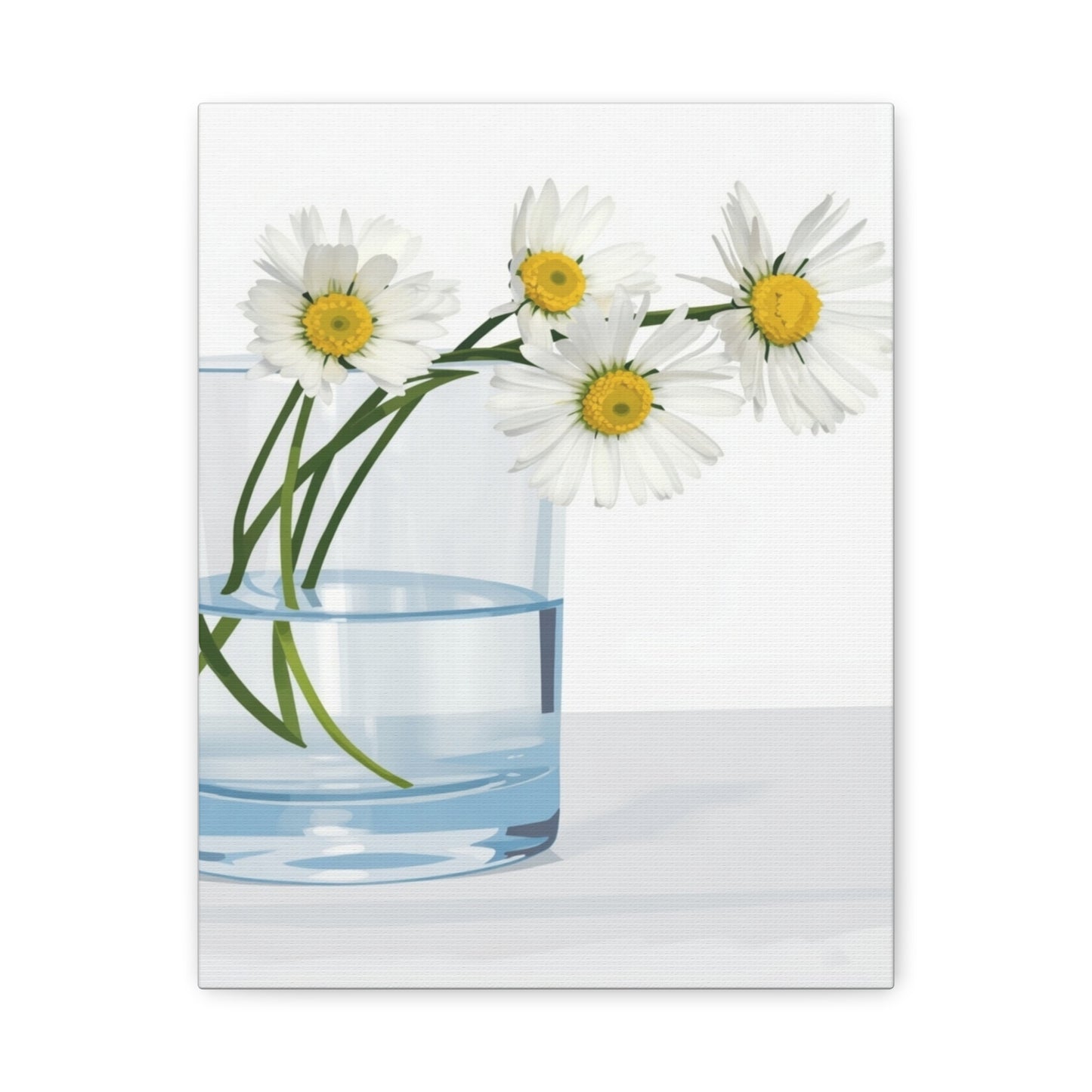 Daisy Glass Vase Canvas Print — Matte Stretched Wall Art